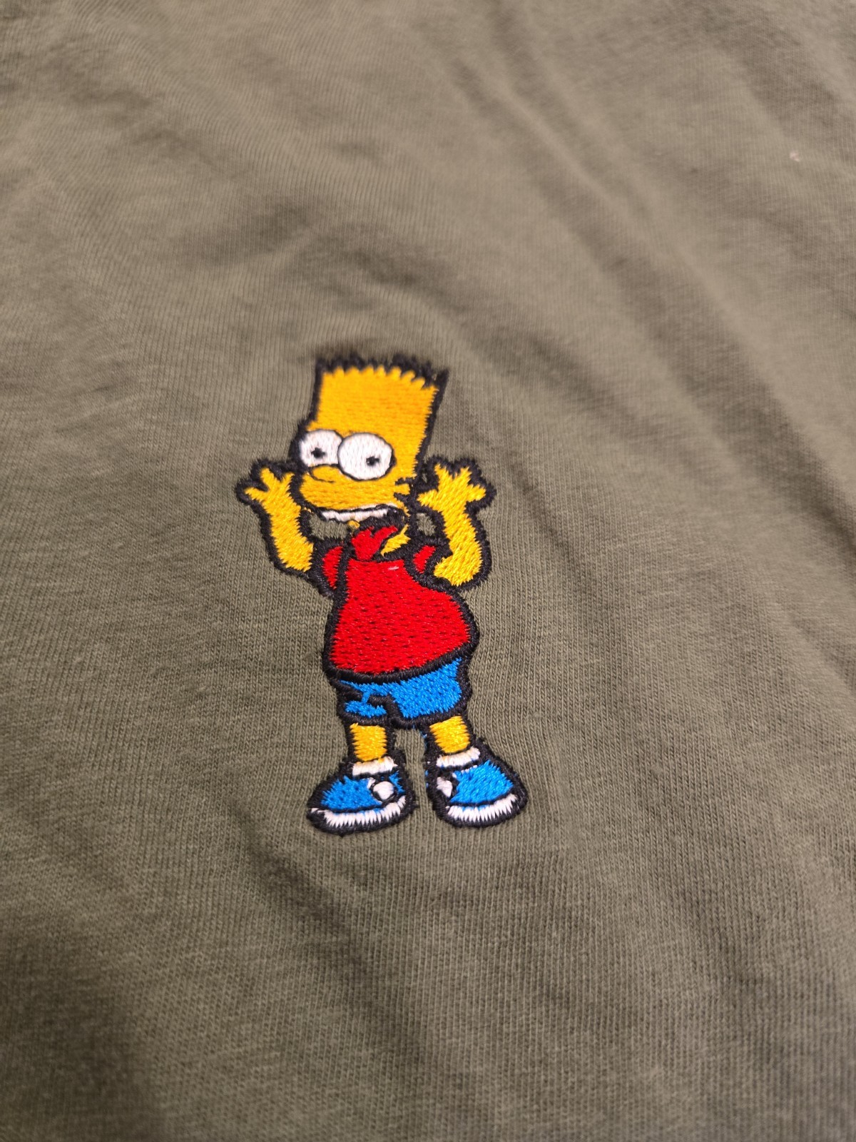 Vintage Bart Simpson Embroidered T-Shirt Green Fox Men’s Size Large