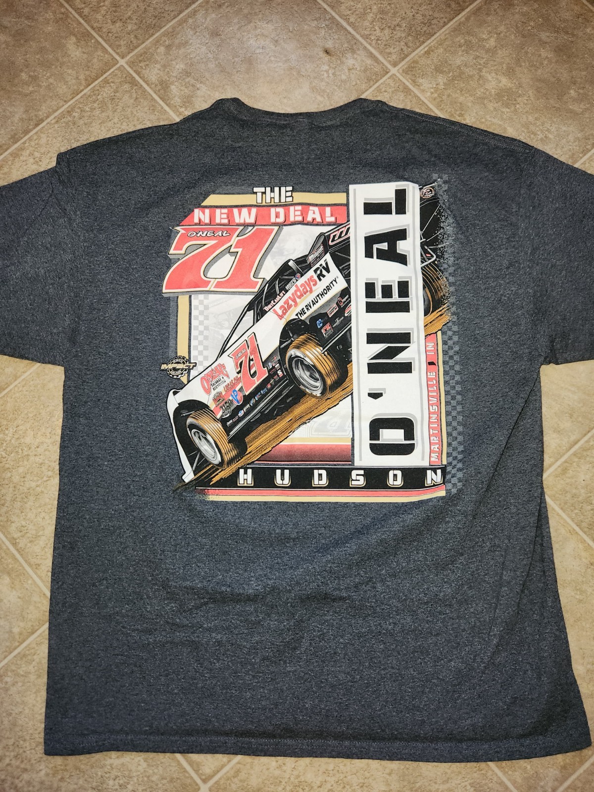 Hudson O’Neal #71 Dirt Late Model 2022 Black Short Sleeve Shirt For Men Size XL