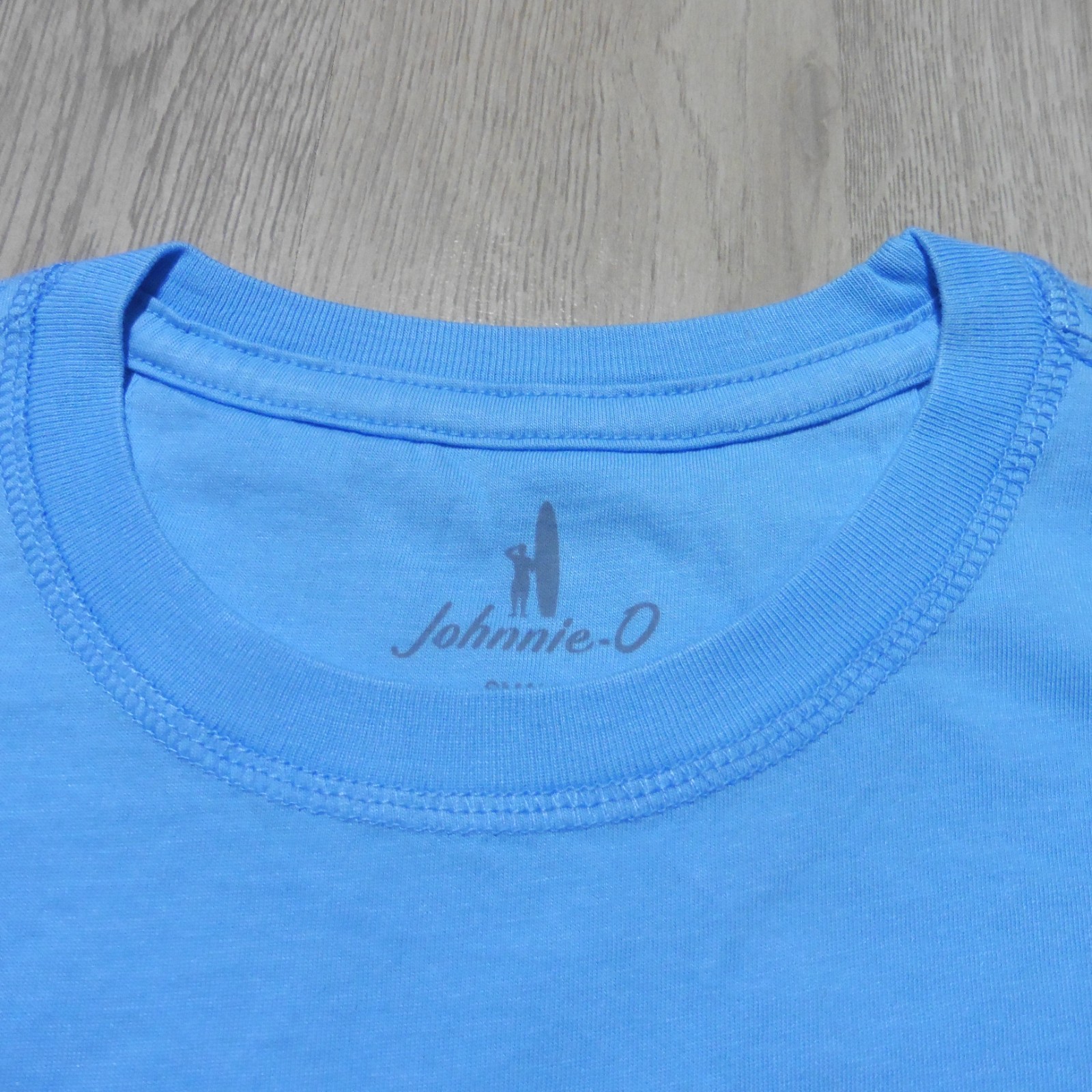 JOHNNIE O Mens S SMALL T SHIRT SUN LINE MALIBLU BLUE GRAPHIC SHORT SLEEVE GOLF
