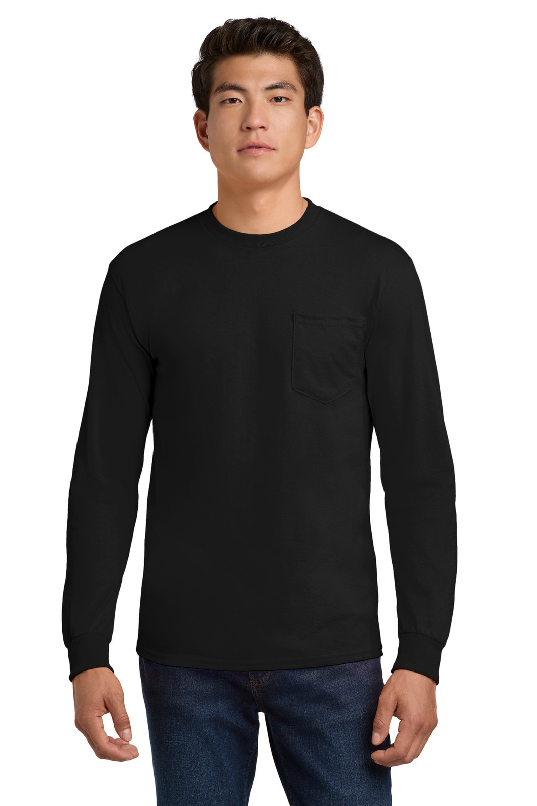 Gildan – Ultra Cotton 100% US Cotton Long Sleeve T-Shirt with Pocket 2410