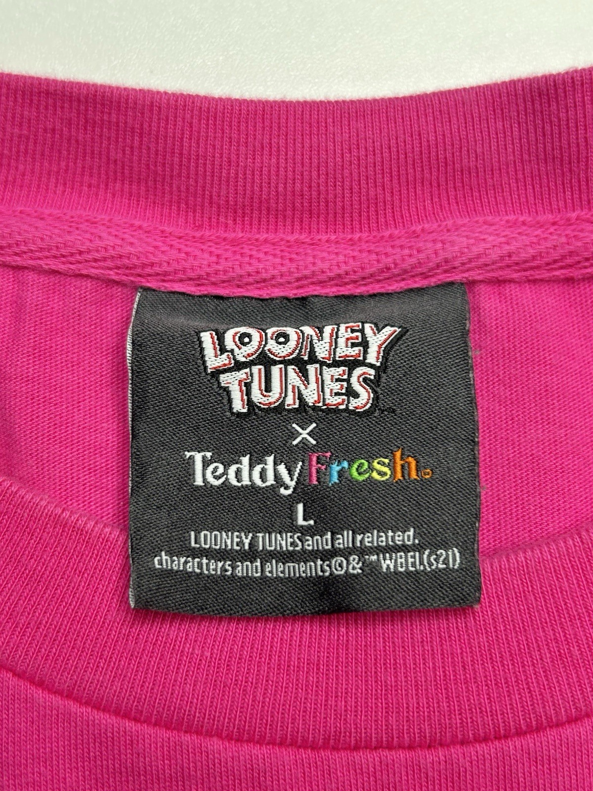 Teddy Fresh X Looney Tunes Pink Shirt Size Large Sylvester Tweety Streetwear