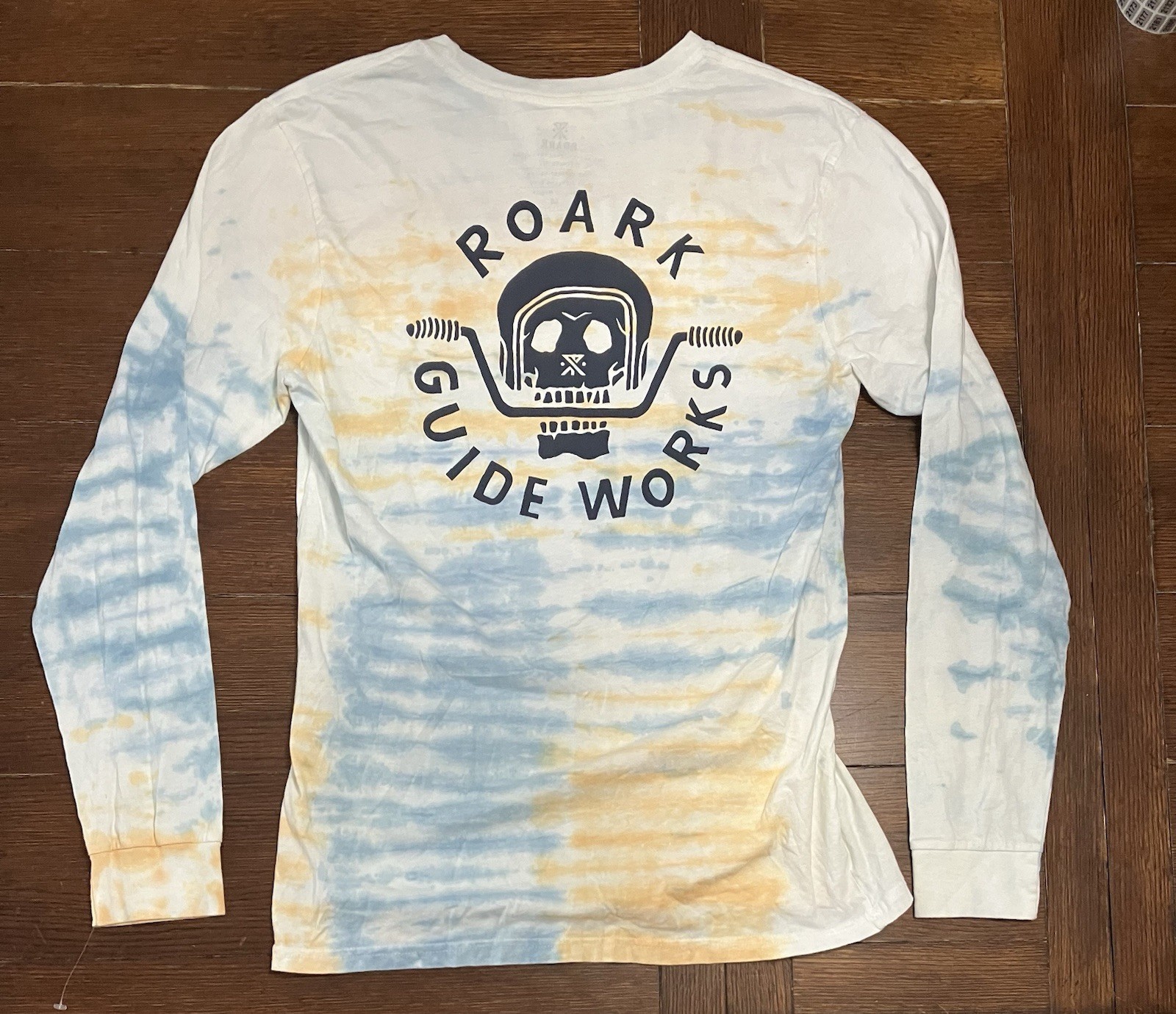 Roark Men’s Size M Guide Works Blue And Yellow Tie Dye Long Sleeve T Shirt NWOT