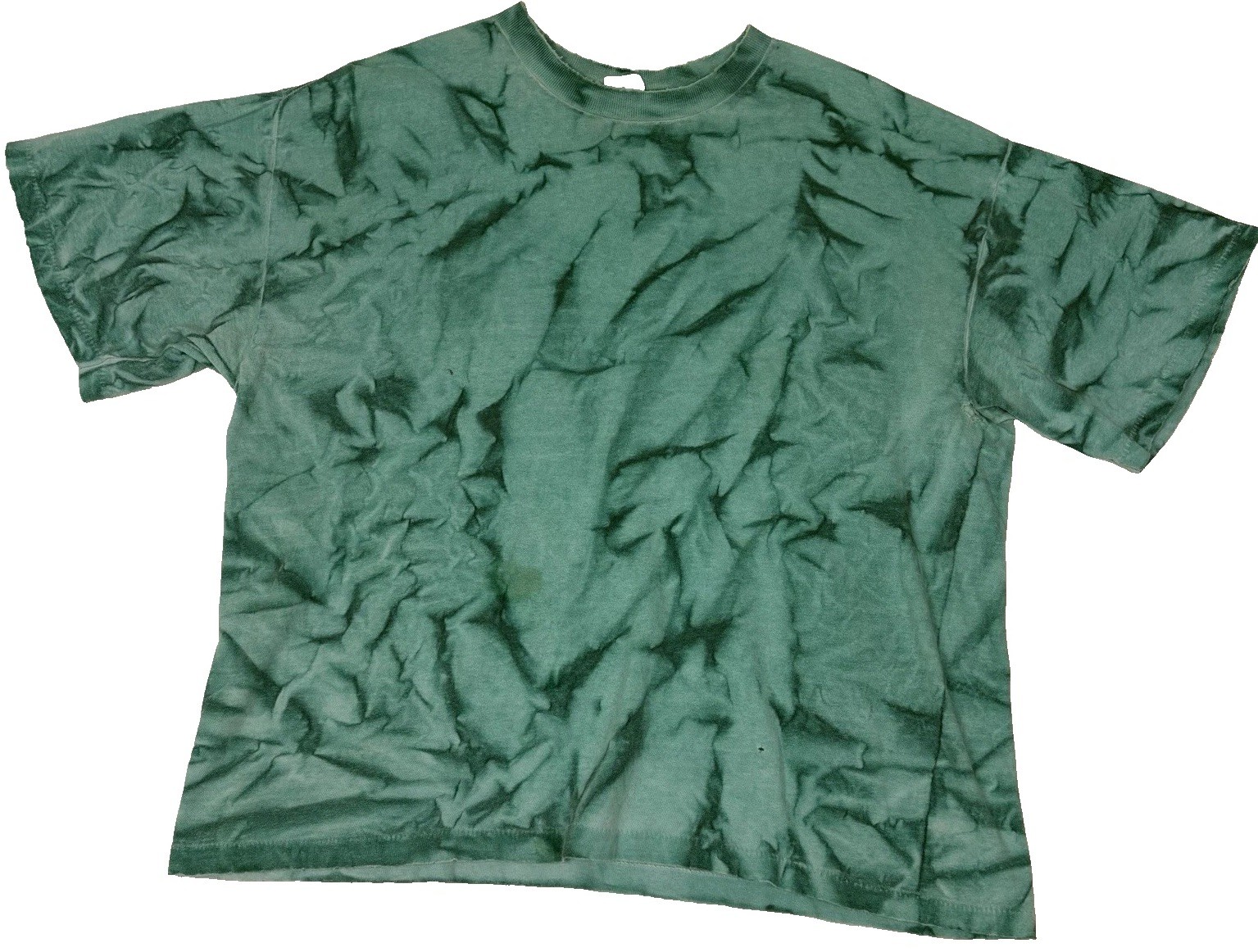 Green Tie Dye T Shirt Mens XL Grunge Distressed Blank Vintage Style Festival Tee