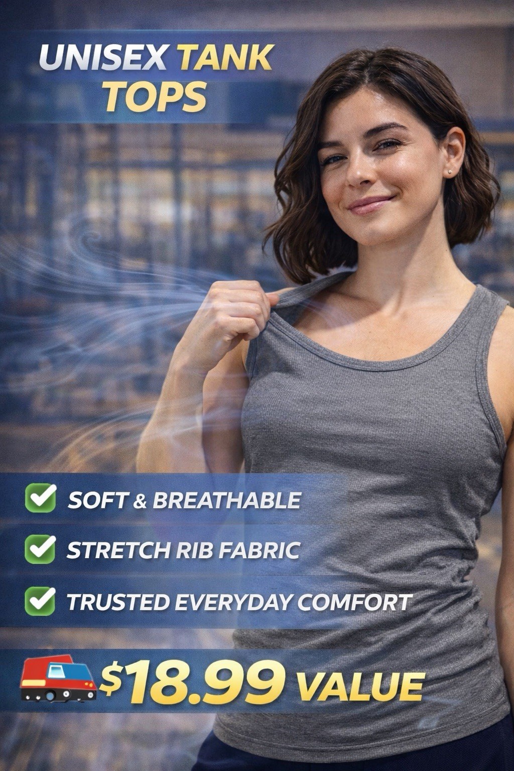 Men 100% Cotton Tank Tops Value 6-Pack Breathable Undershirts Gym Everyday Wear!