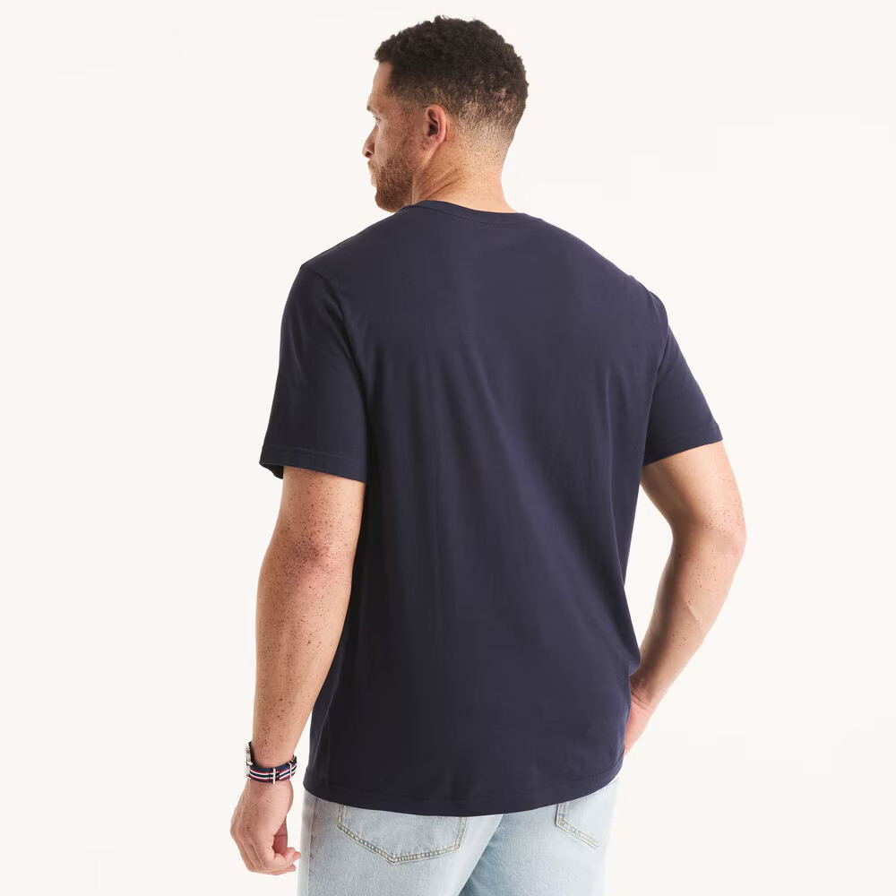 NAUTICA MEN’S NAVY CREWNECK S/S LOGO COTTON T-SHIRT SZ: 3XLT 3XT XXXLT NWT