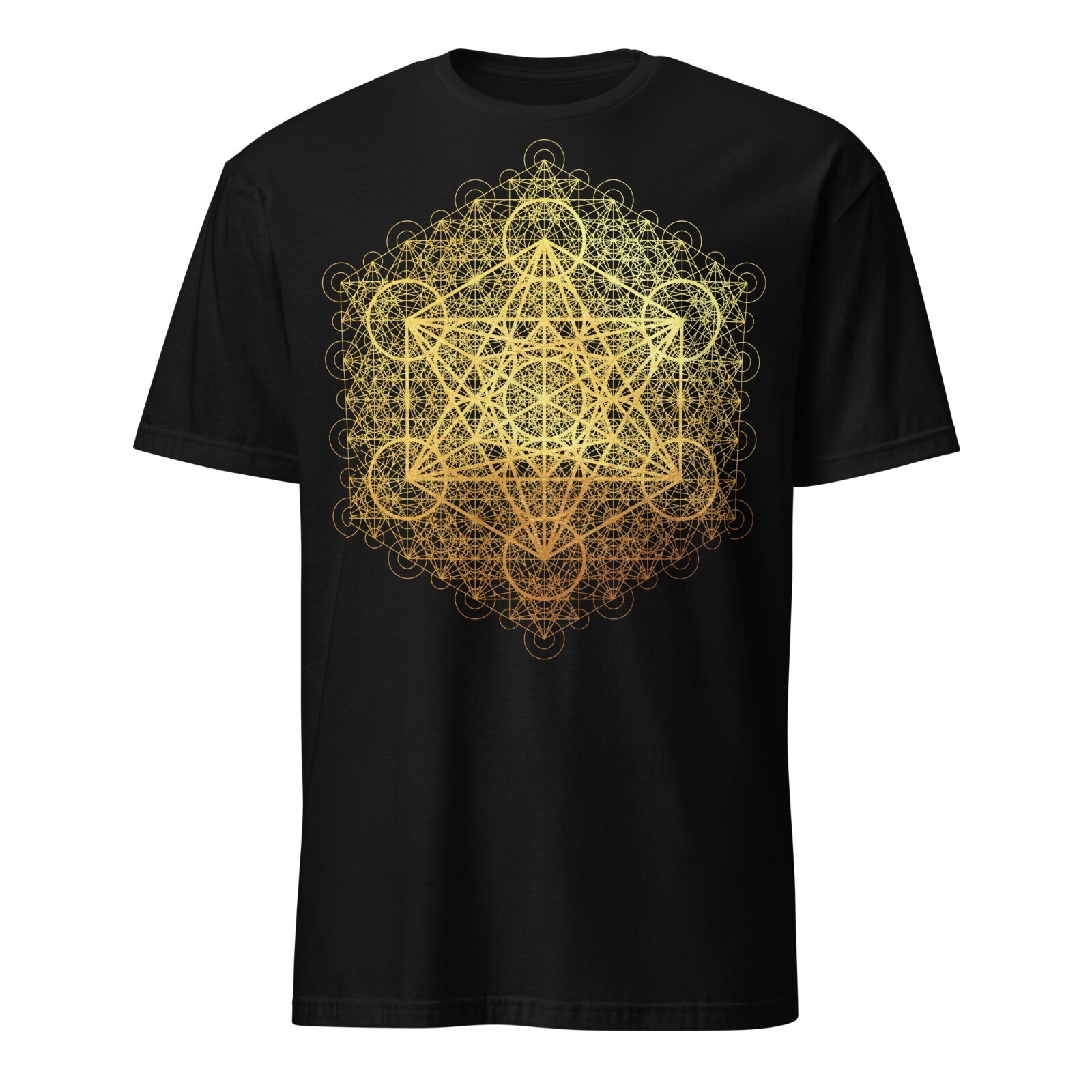 Sacred Geometry, Metatron’s Cube, Transcendence, Gold Geometric Unisex T-shirt