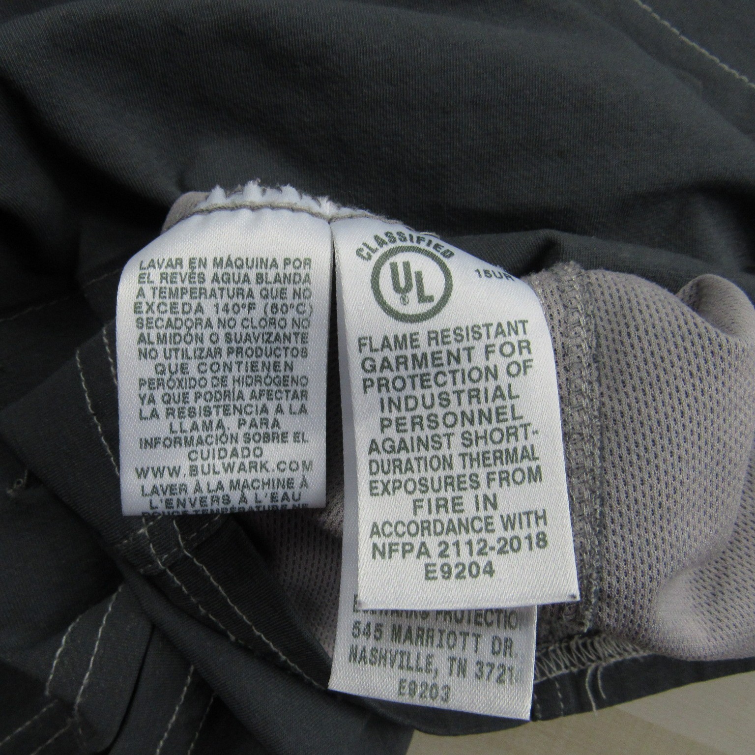 Bulwark Shirt Mens Large Gray Henley FR Fire Resistant IQ Westex Pocket Cat 2 A4
