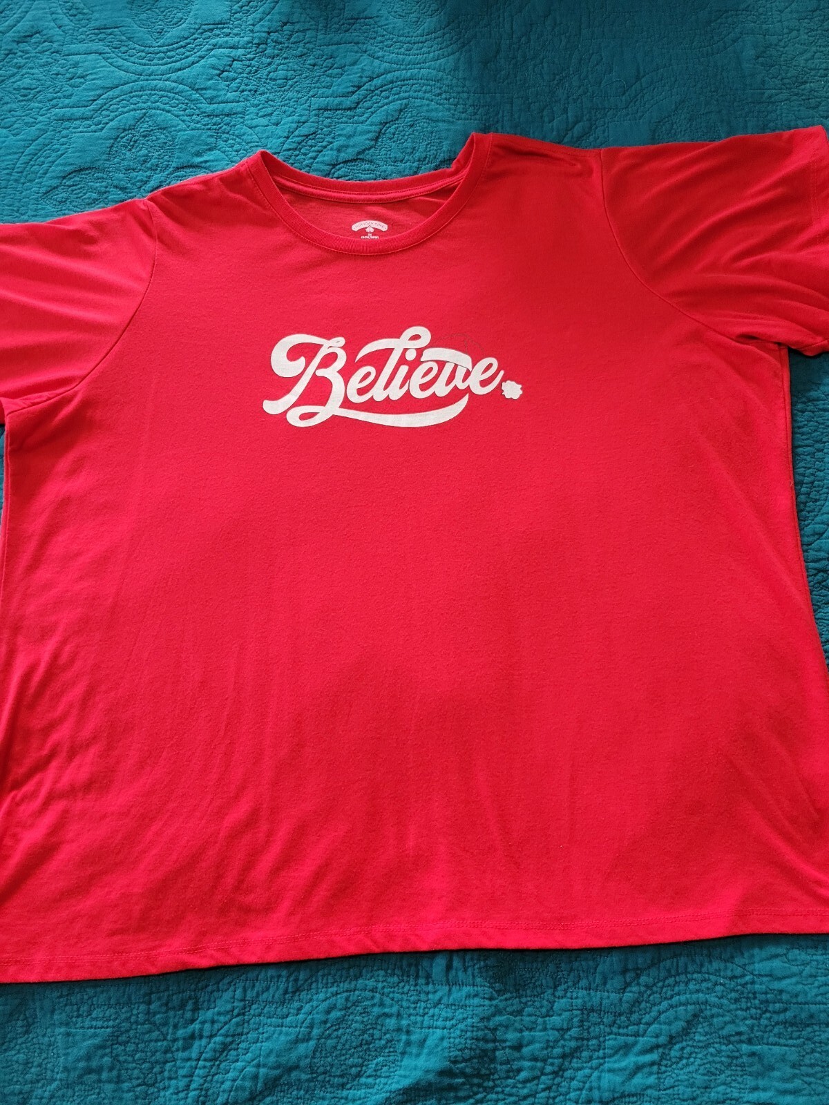 Holiday Time Christmas Believe Mens T Shirt 3X (56×28)