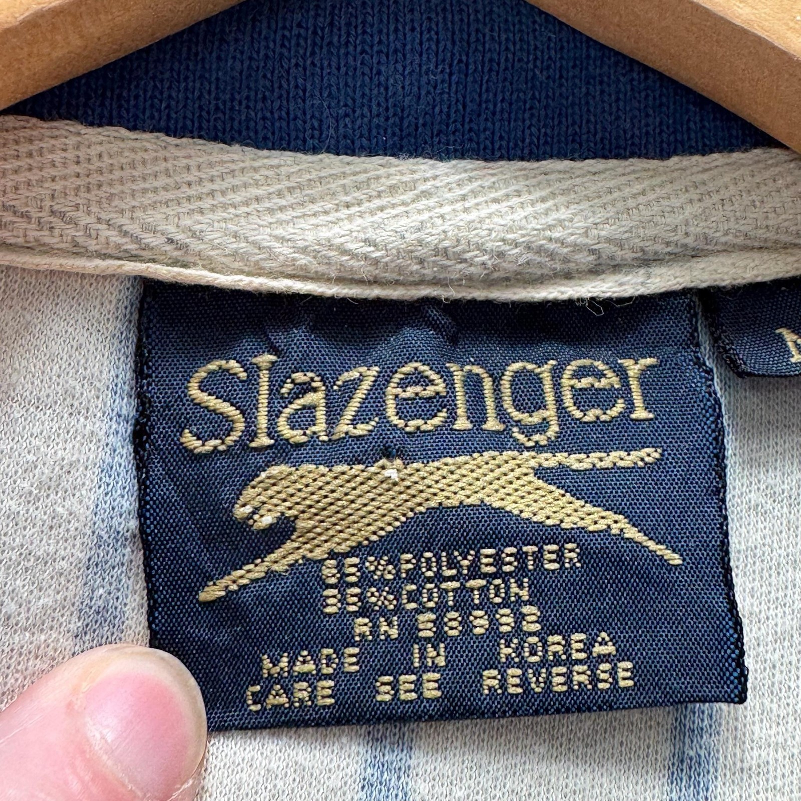 Slazenger Shirt Mens M White Striped Collared Polo Short Sleeve Logo Cotton y2k