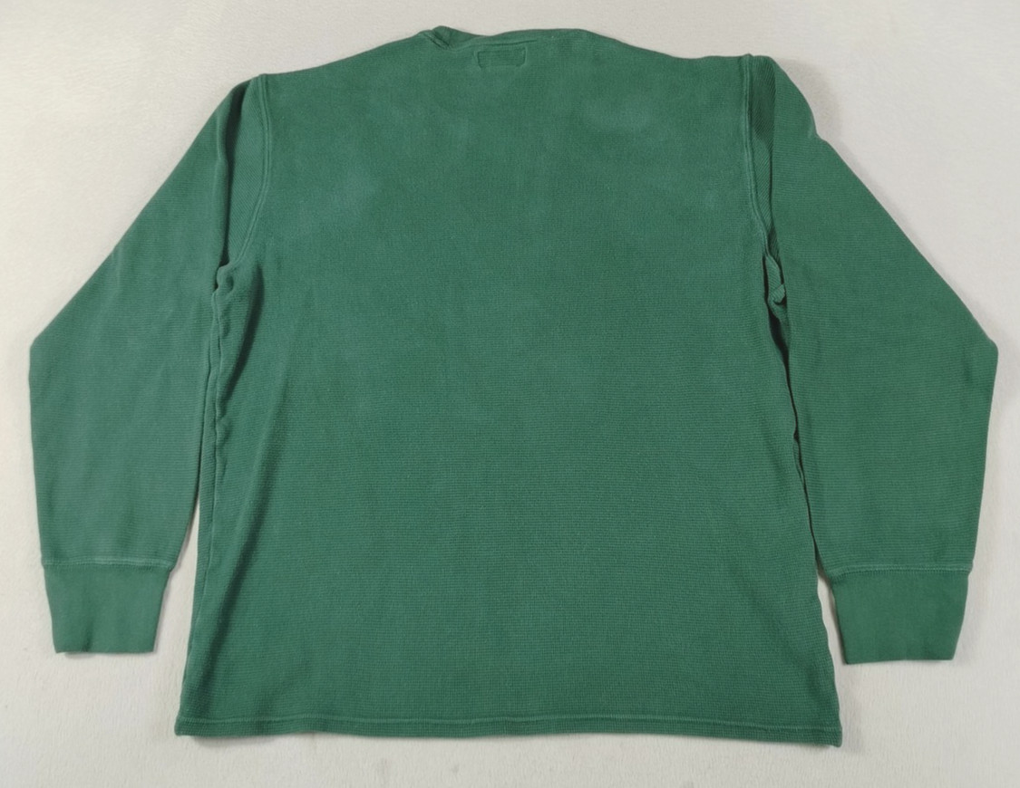 Polo Ralph Lauren Shirt Mens XL Green Waffle Knit Thermal Long Sleeve Pony Logo