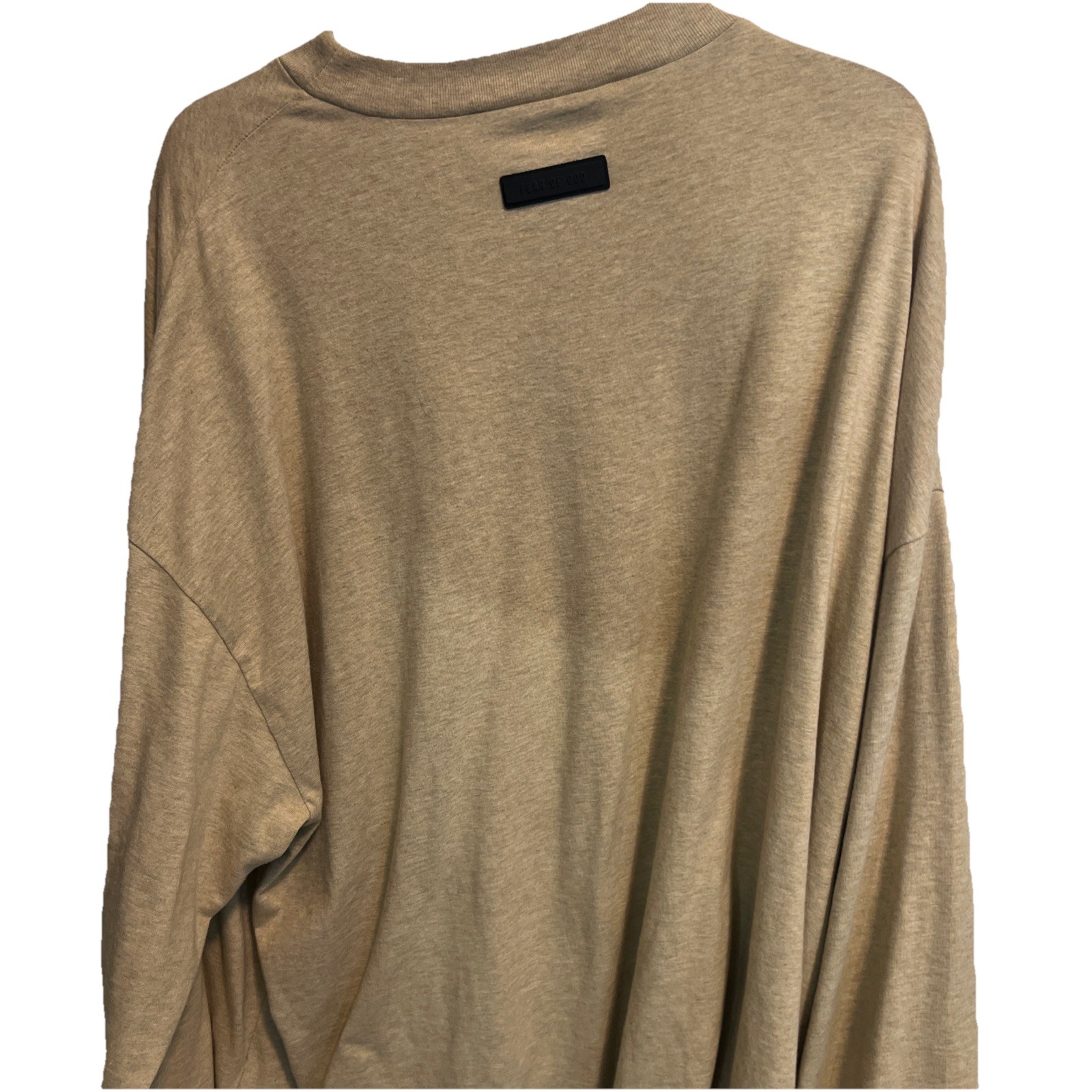 Men’s Medium | Essentials, Fear Of God | Gold/Tan Logo Long-Sleeve Tee T-Shirt |