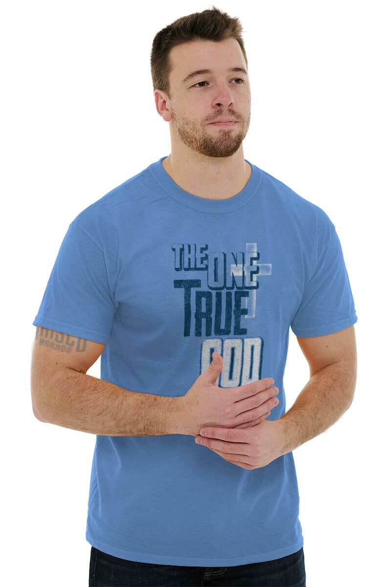 One True God Christian Cross Jesus Religious Womens or Mens Crewneck T Shirt Tee