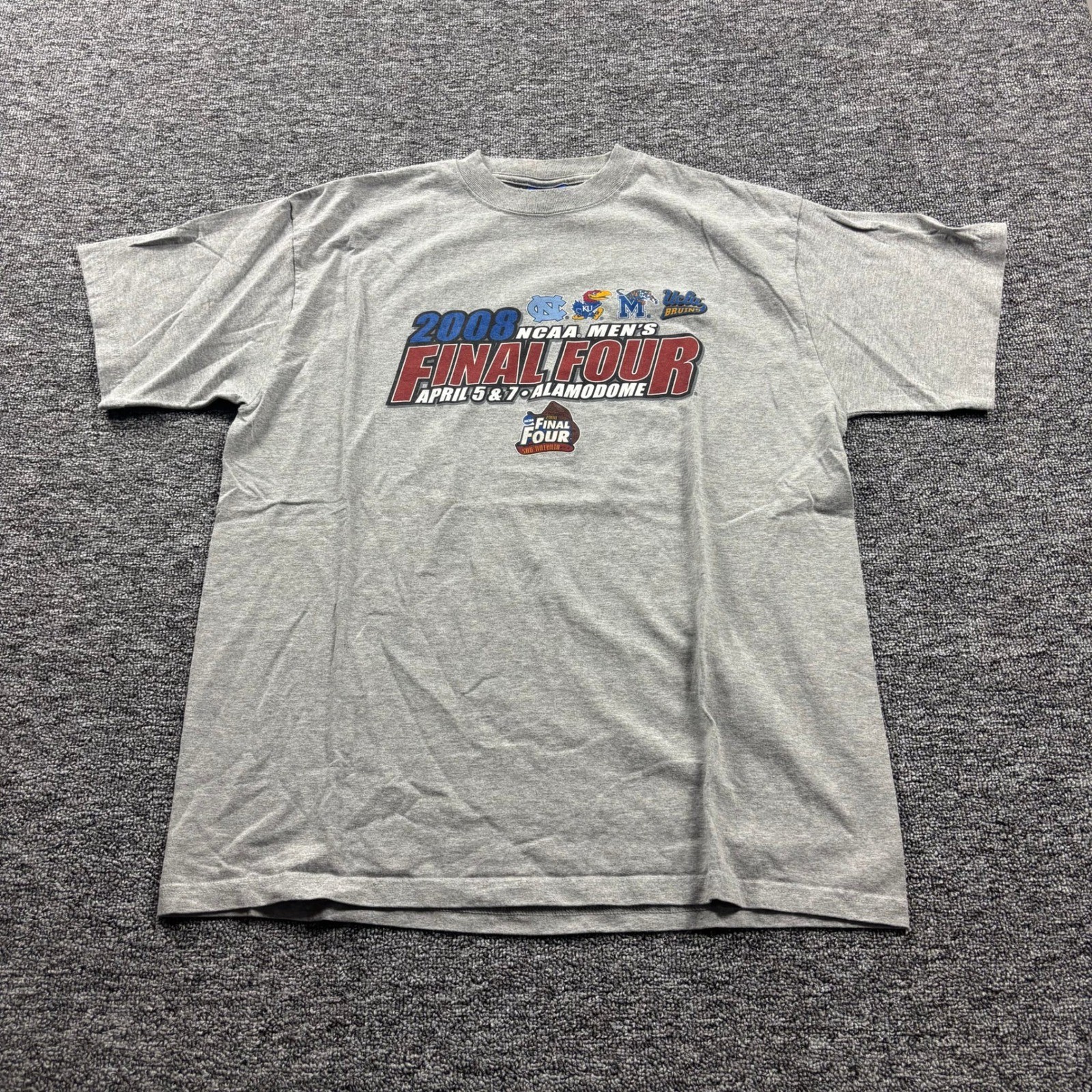 Y2k 2000s Champion NCAA Final Four Alamodome Graphic Grey T-Shirt Mens XL