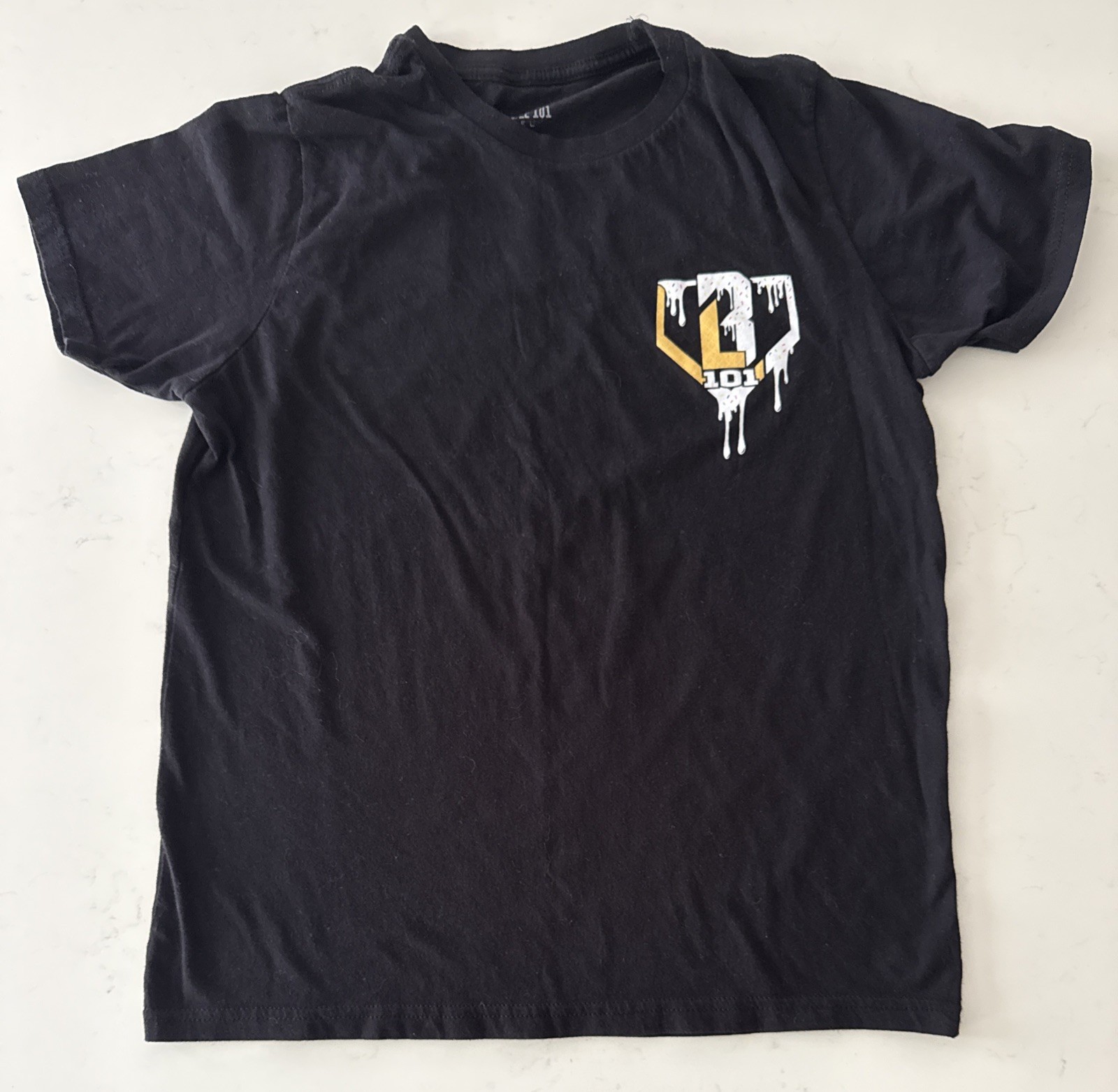 Baseball Lifestyle 101 Shirt Youth XL Black Ice Cream Drip USA Baseball Graphic