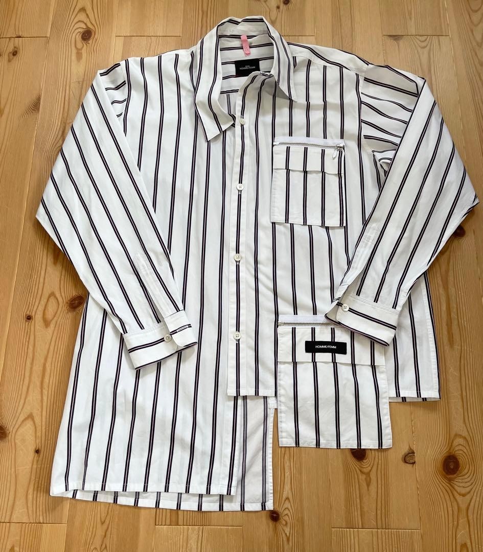 SHU HOMME FEMM Mens Long Sleeve Striped Shirt Size 2 Casual Button Up