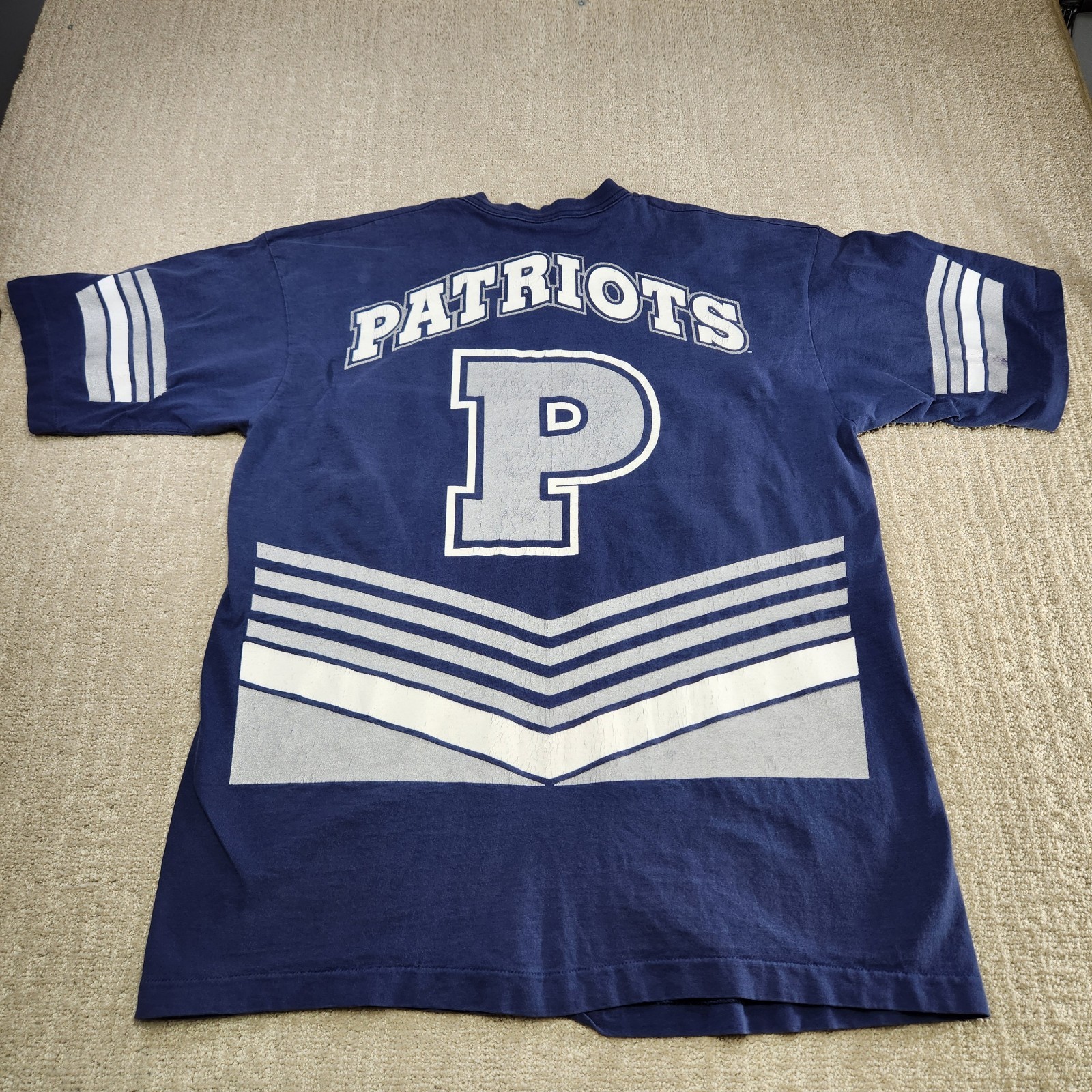 Vintage 90s New England Patriots Shirt Men XL AOP Salem Sports Single Stitch NFL