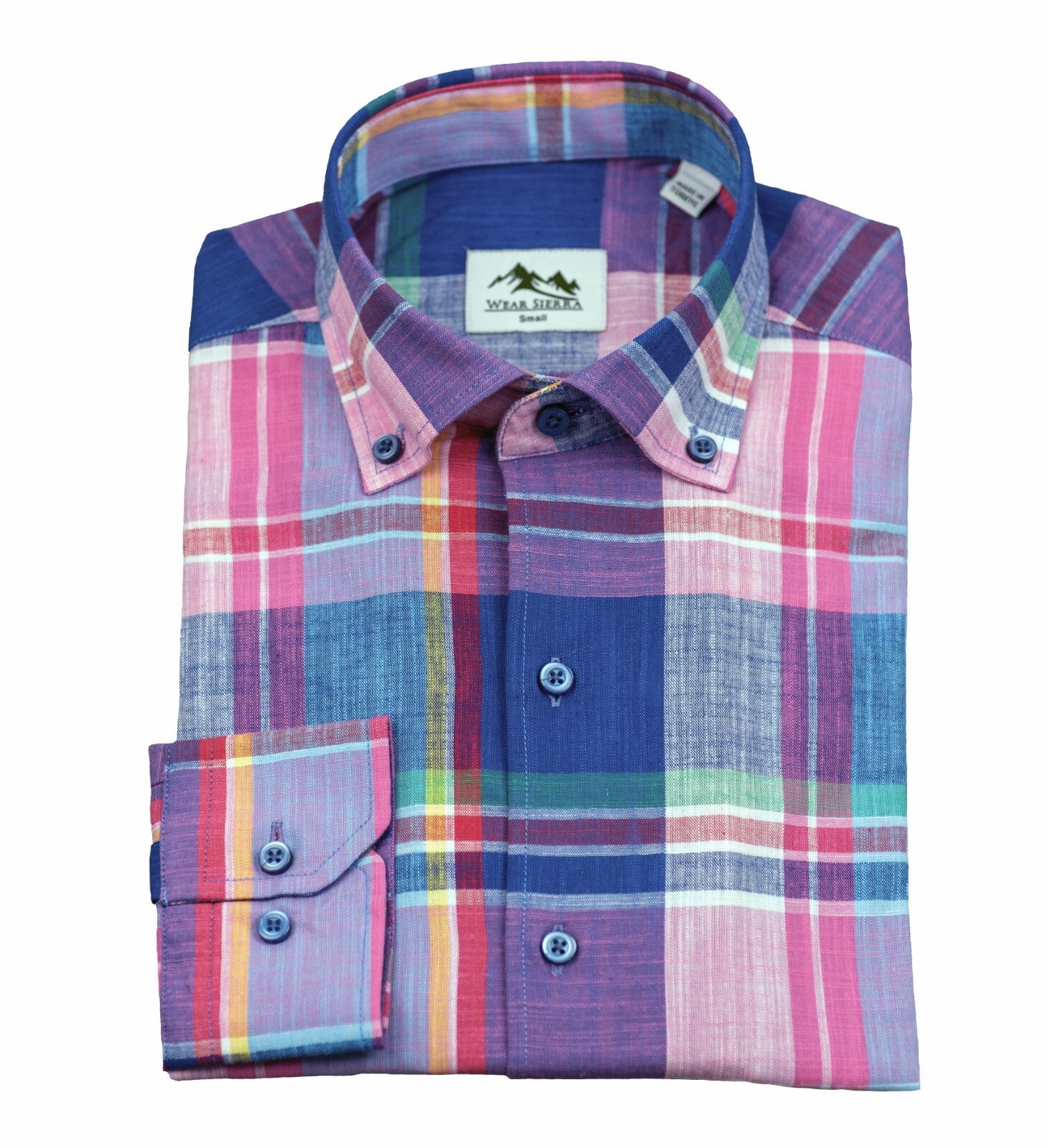 Wear Sierra Top Shelf Cotton Long Sleeve Button Down Shirts in Pink Plaid