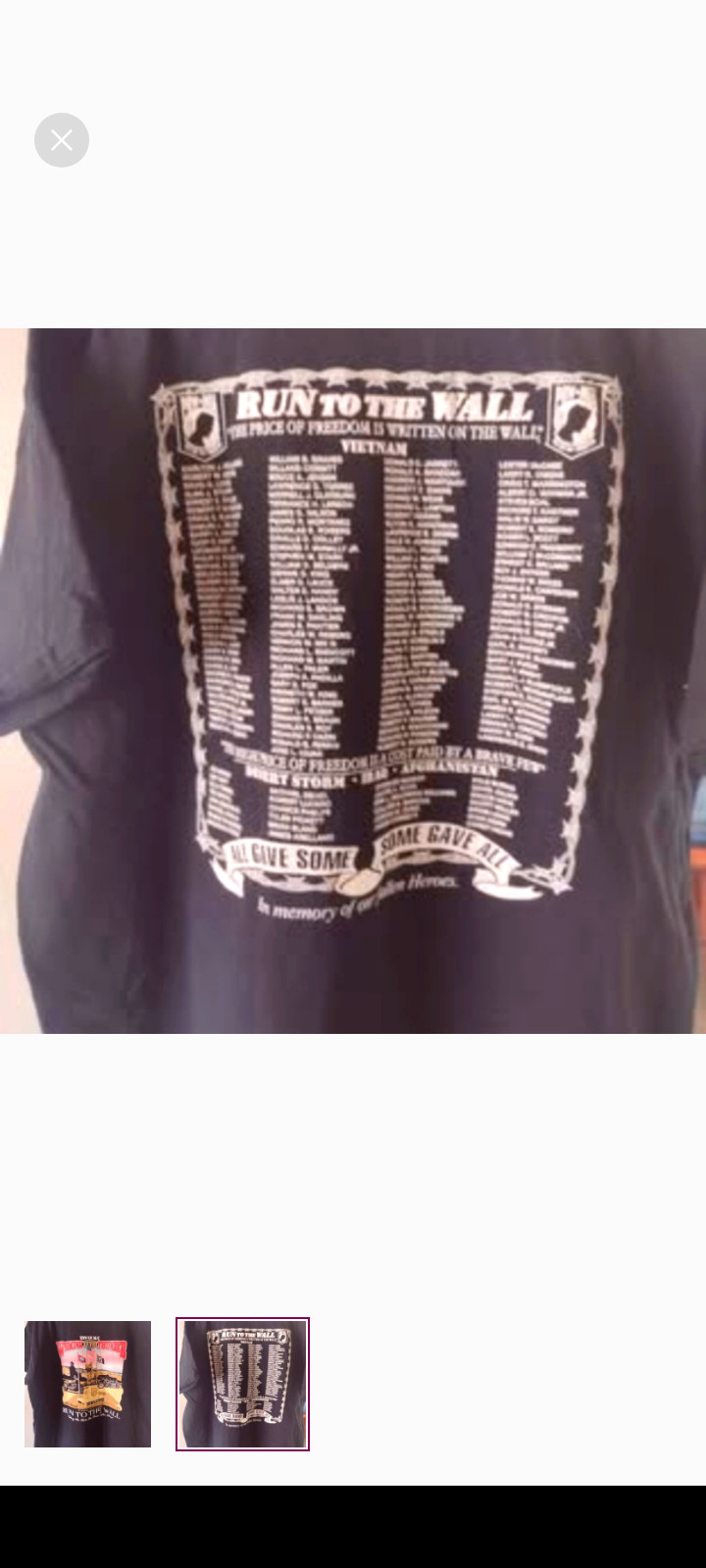 Wyoming Thunder, Casper To Lander,For the Vets, Men’s xlg t-shirt