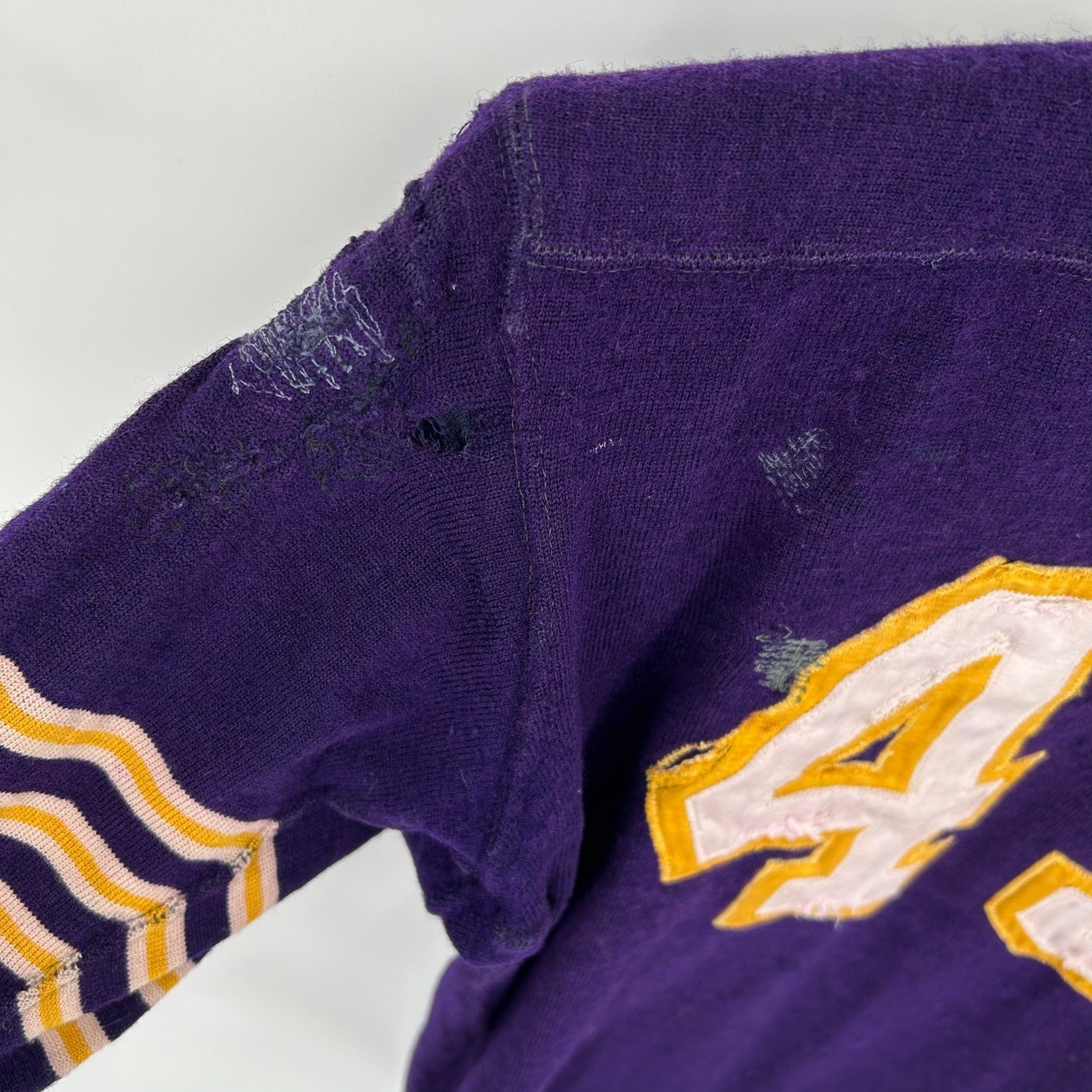 VTG 20s 30s Purple O’Shea Knitting Mills Wool Button Crotch Football Jersey 42
