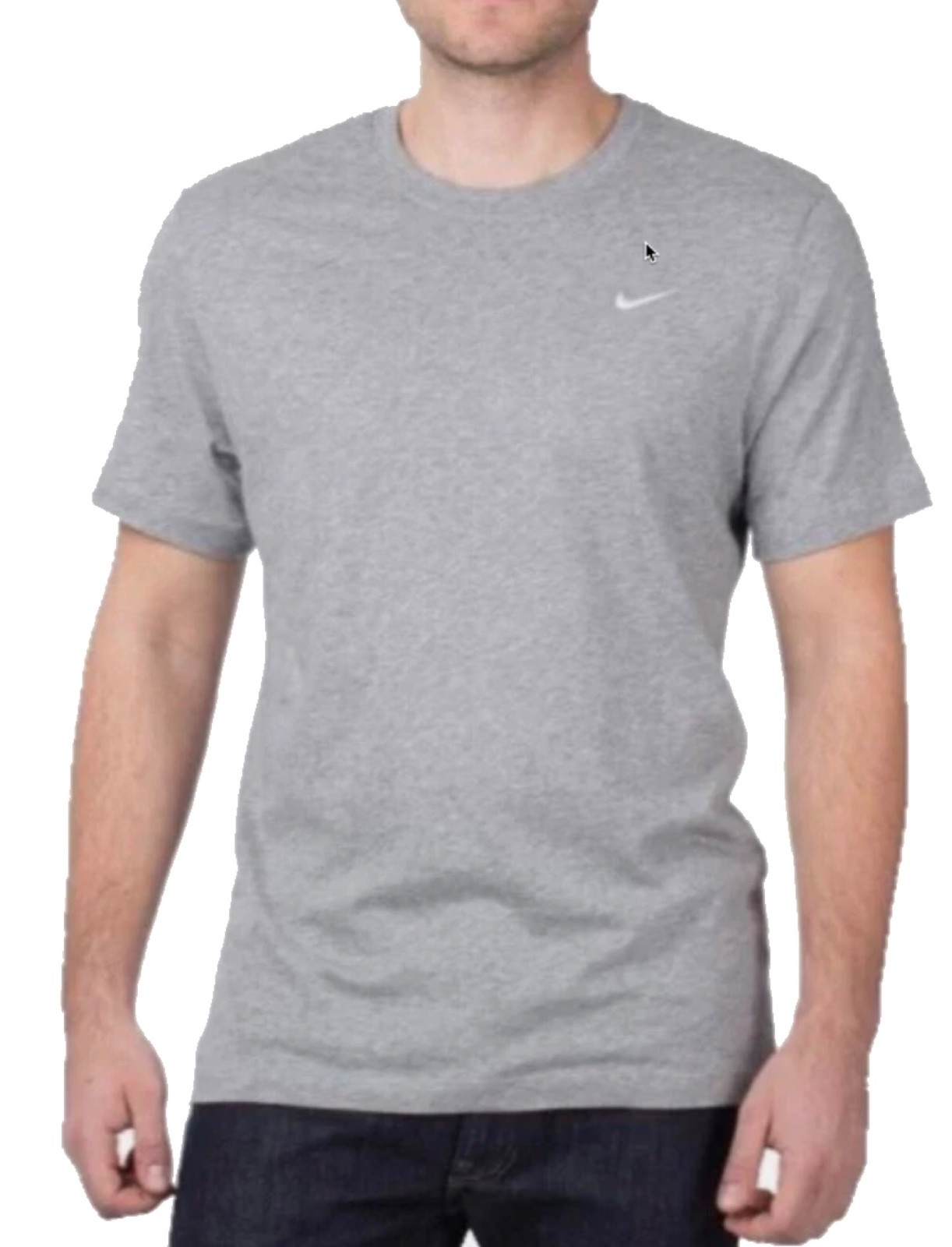 Nike Men’s Sportswear Embroidered Swoosh T-shirt Gray-X-Large
