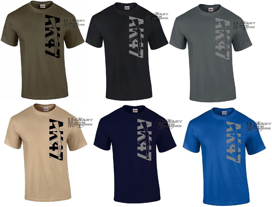 AK-47 T-Shirt All colors Logo Rifle Gun Size S,M,L,XL.2XL,3XL,4XL,5XL 100%cotton