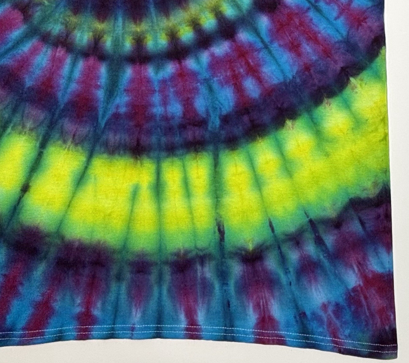 Handmade Tie Dye Adult T-Shirt XXL Multicolor Spiral Long Length George Tee NEW