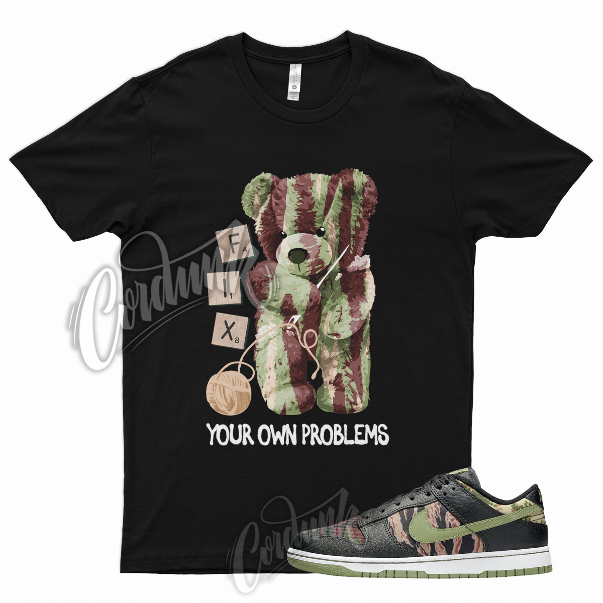 Black FIX T Shirt for Oil Olive Green Total Orange Multi Camo SE Military