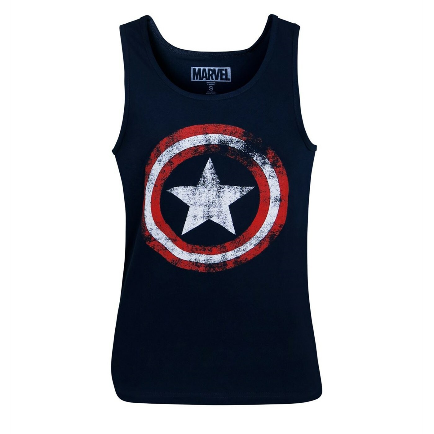 Captain America Distressed Navy Blue Tank Top Blue