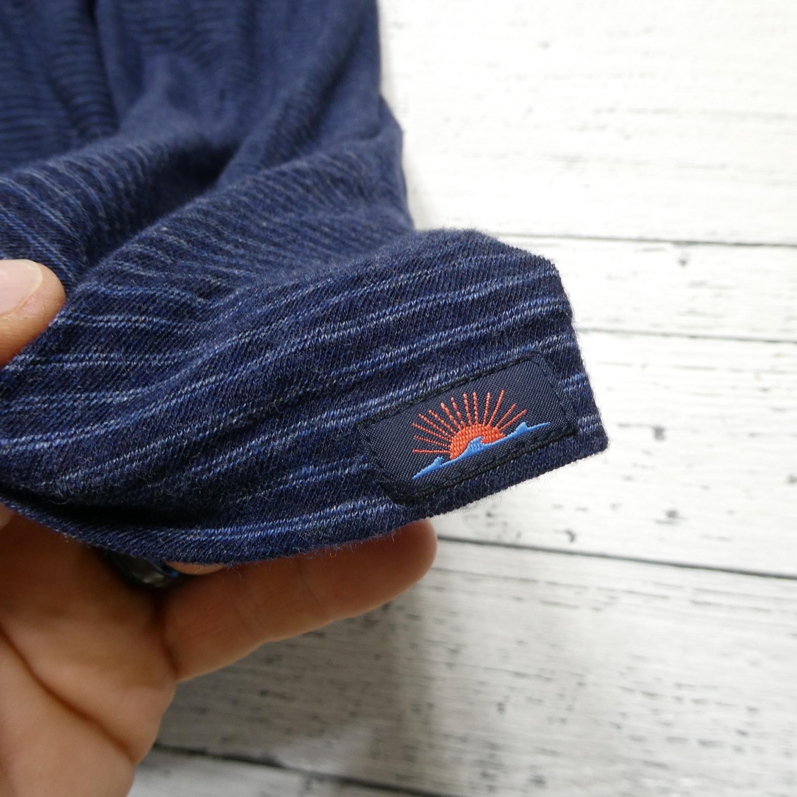 Faherty Shirt Mens 2XL Blue Striped Chambray Tee Cotton Modal Short Sleeve