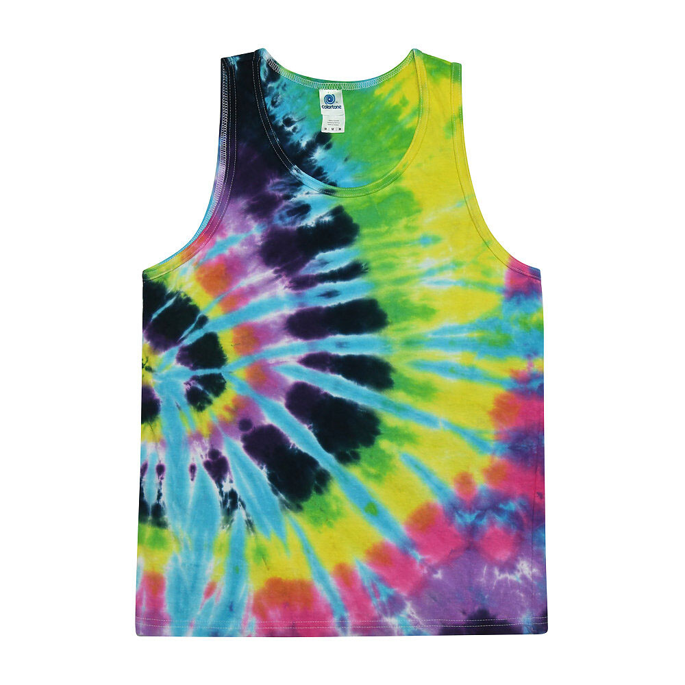 Flashback Tie Dye Tank Tops Sleeveless T-Shirts S M L XL 2XL 3XL Cotton