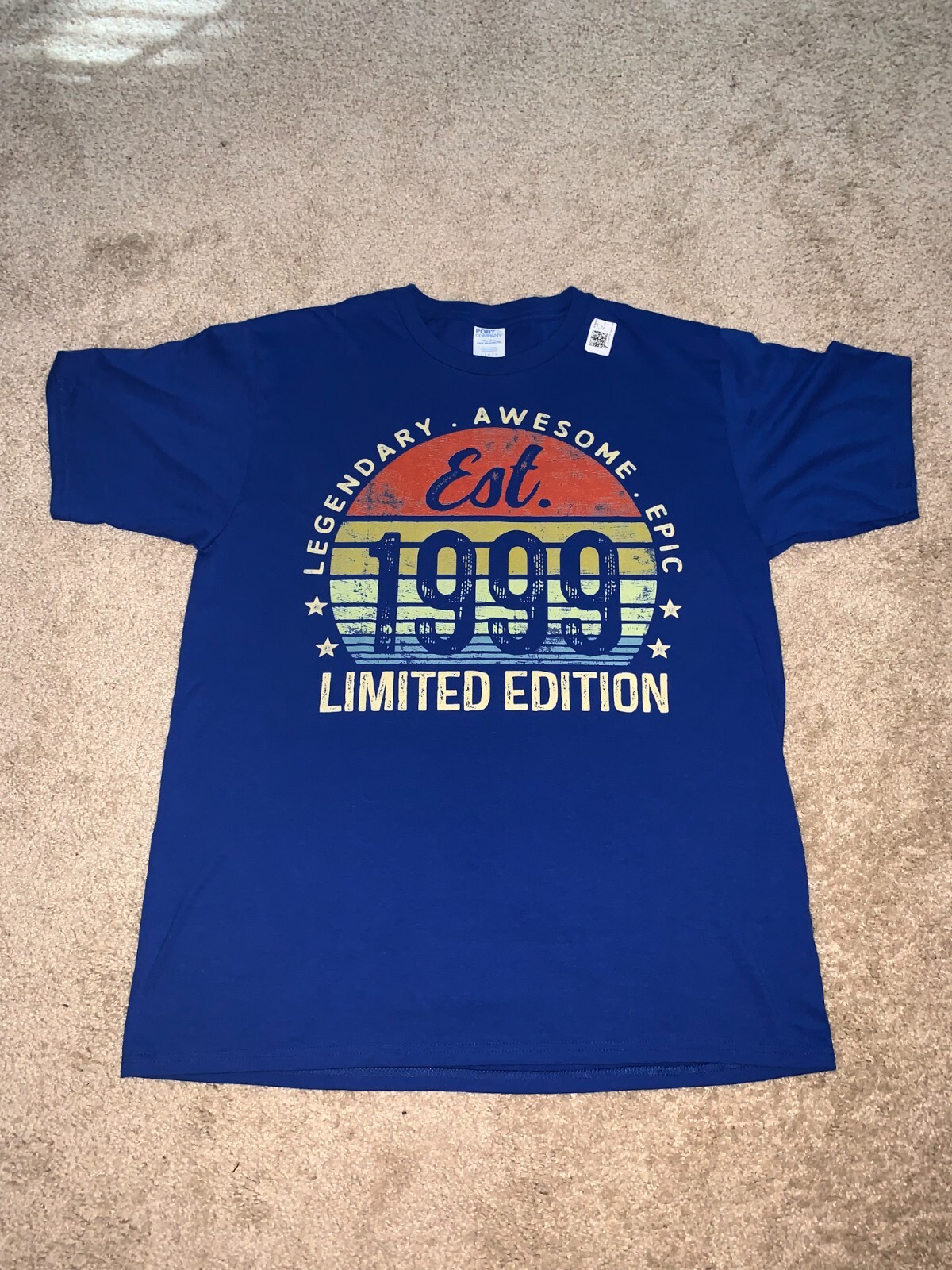 NEW Mens Blue Tee Shirt LG “Legendary Awesome Epic 1999” Limited Edition