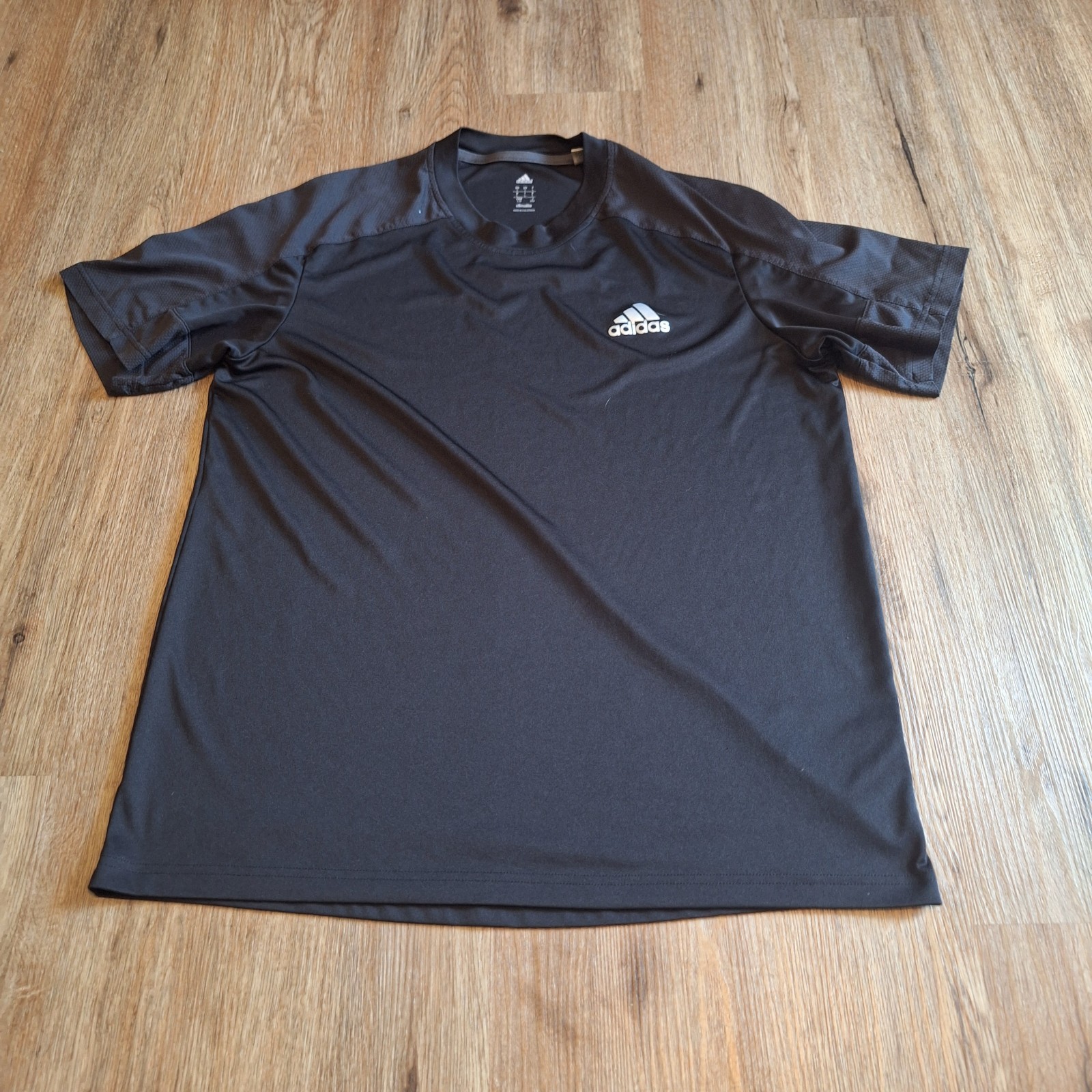 Adidas Shirt Adult L Black Athletic Vented Fishing Gym Climalite Mens Jogging