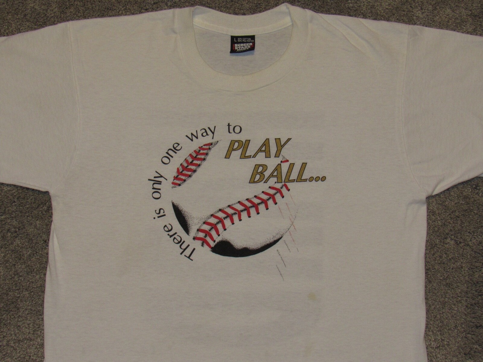 Vtg 1993 PHOENIX Baseball T-SHIRT Mens L Play Ball Hard Arizona 90s Funny Sports