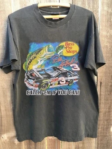 VTG Dale Earnhardt SR Nascar Bass Pro Shops Reprint Charcoal Shirt S to 5XL
