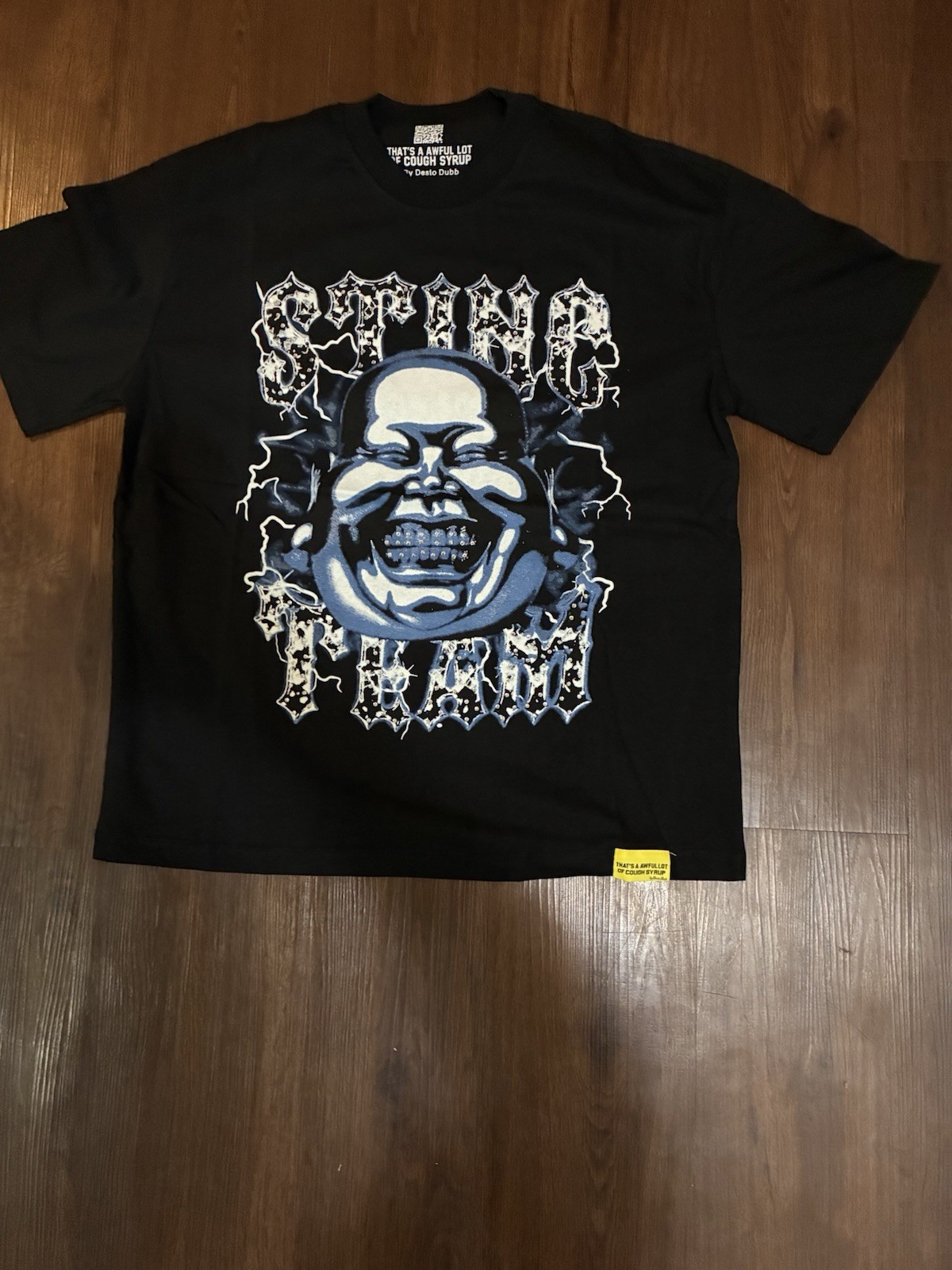 awful lot of cough syrup Men’s M Black Crew Neck Short Sleeve Graphic Tee