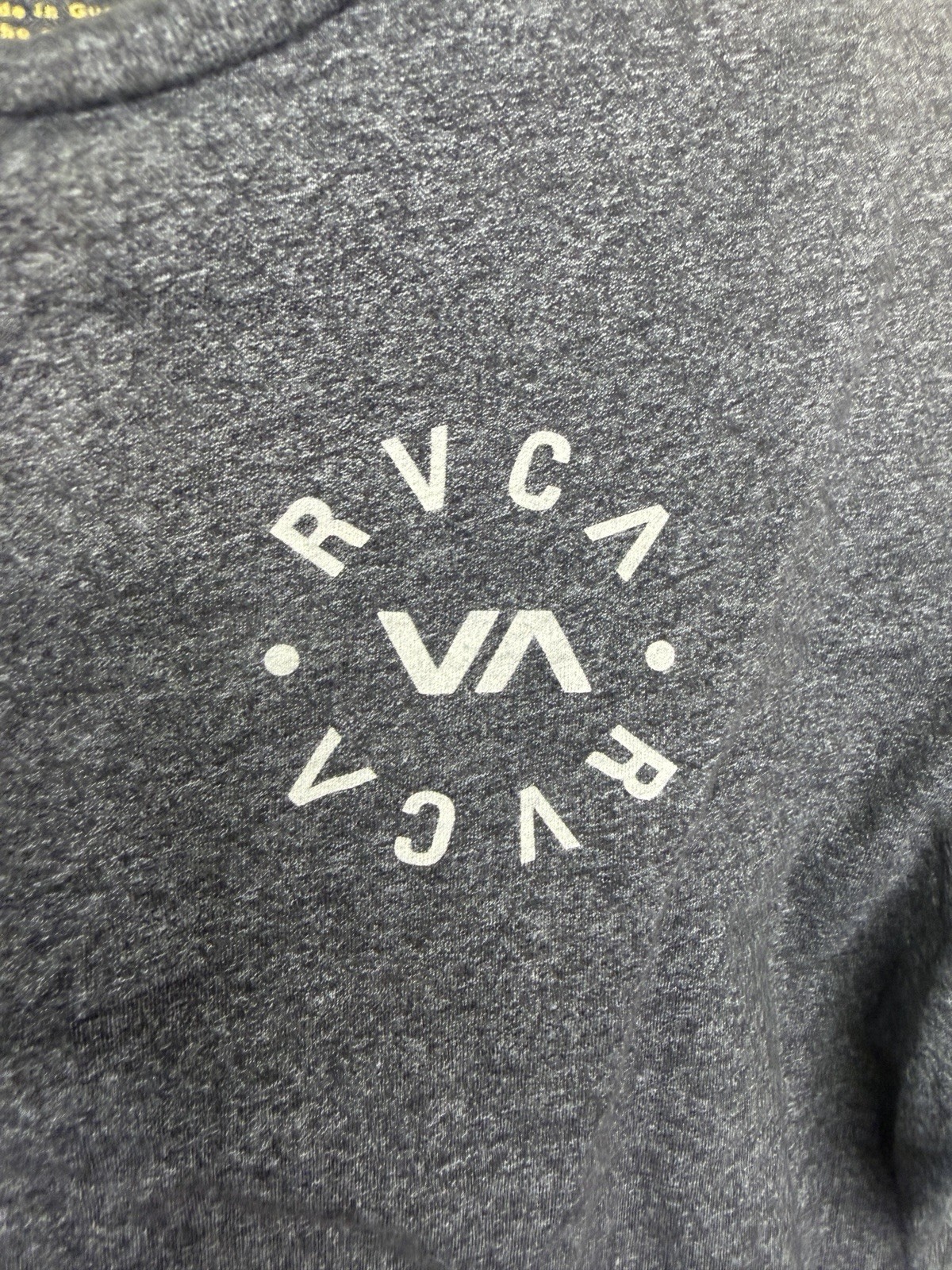 RVCA LIGI6 Men’s L Gray Logo Graphic Crew Neck Short Sleeve Jersey T-Shirt