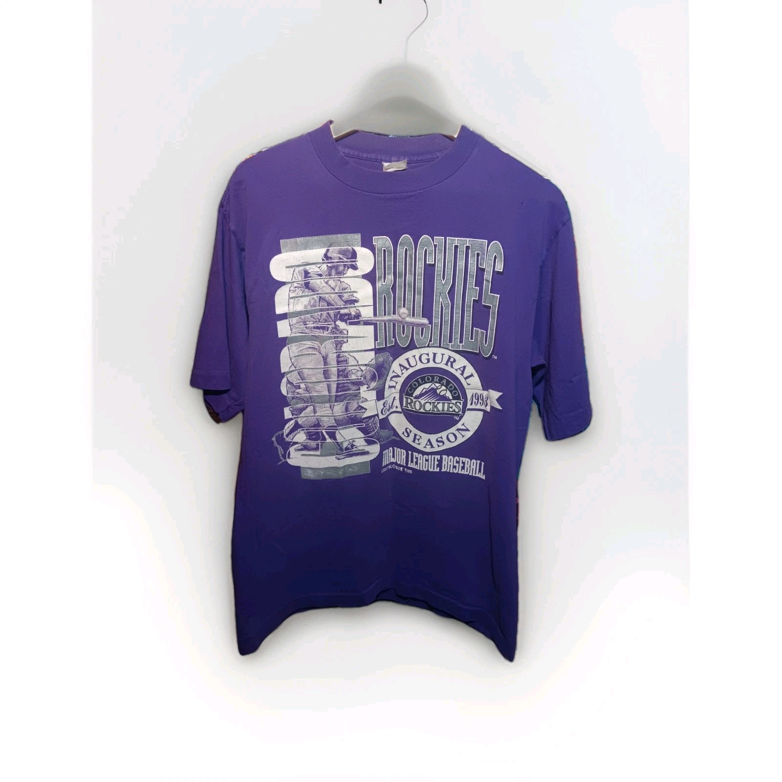 Vintage 90s Inaugural Season Colorado Rockies MLB Shirt Size Large Made In USA