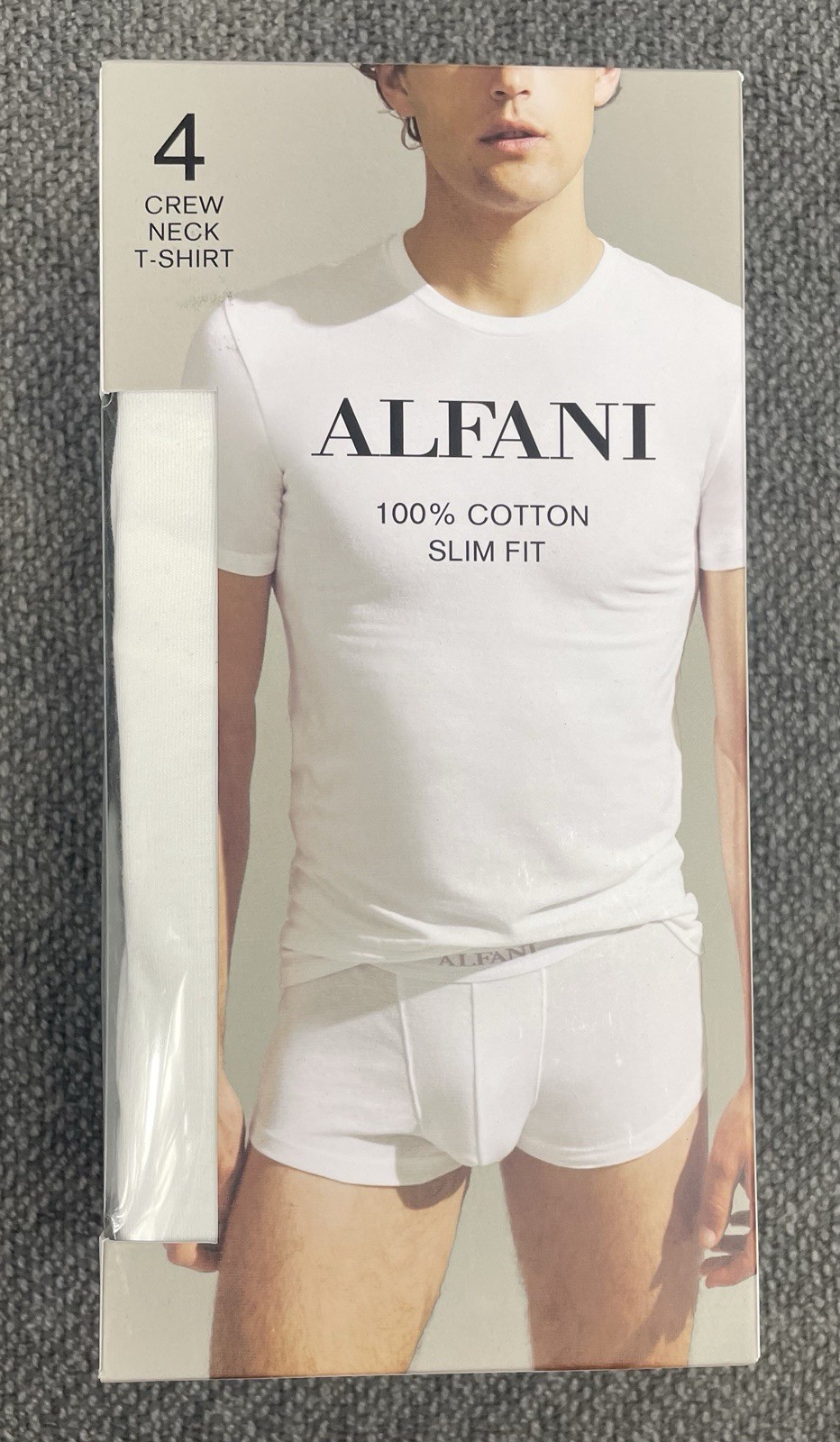 ALFANI Men’s XXL 4-Pack Slim-Fit Solid Cotton Undershirts 4 Total Shirts NWT