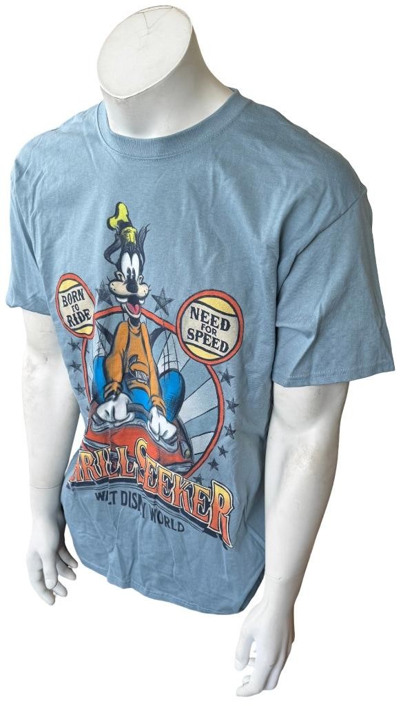 Hanes Men’s Walt Disney World Goofy Thrill Seeker Graphic Gray Shirt Size Large