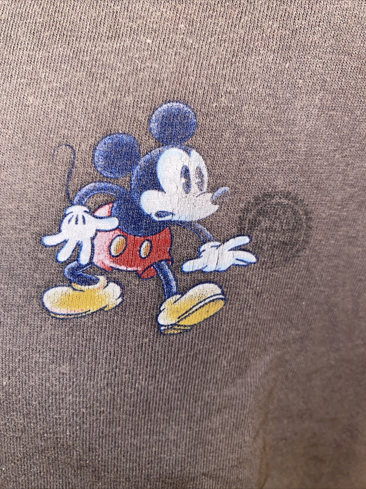 VINTAGE Disney Store Mickey Mouse Cartoon T-Shirt XL Gray Classic Movie TV