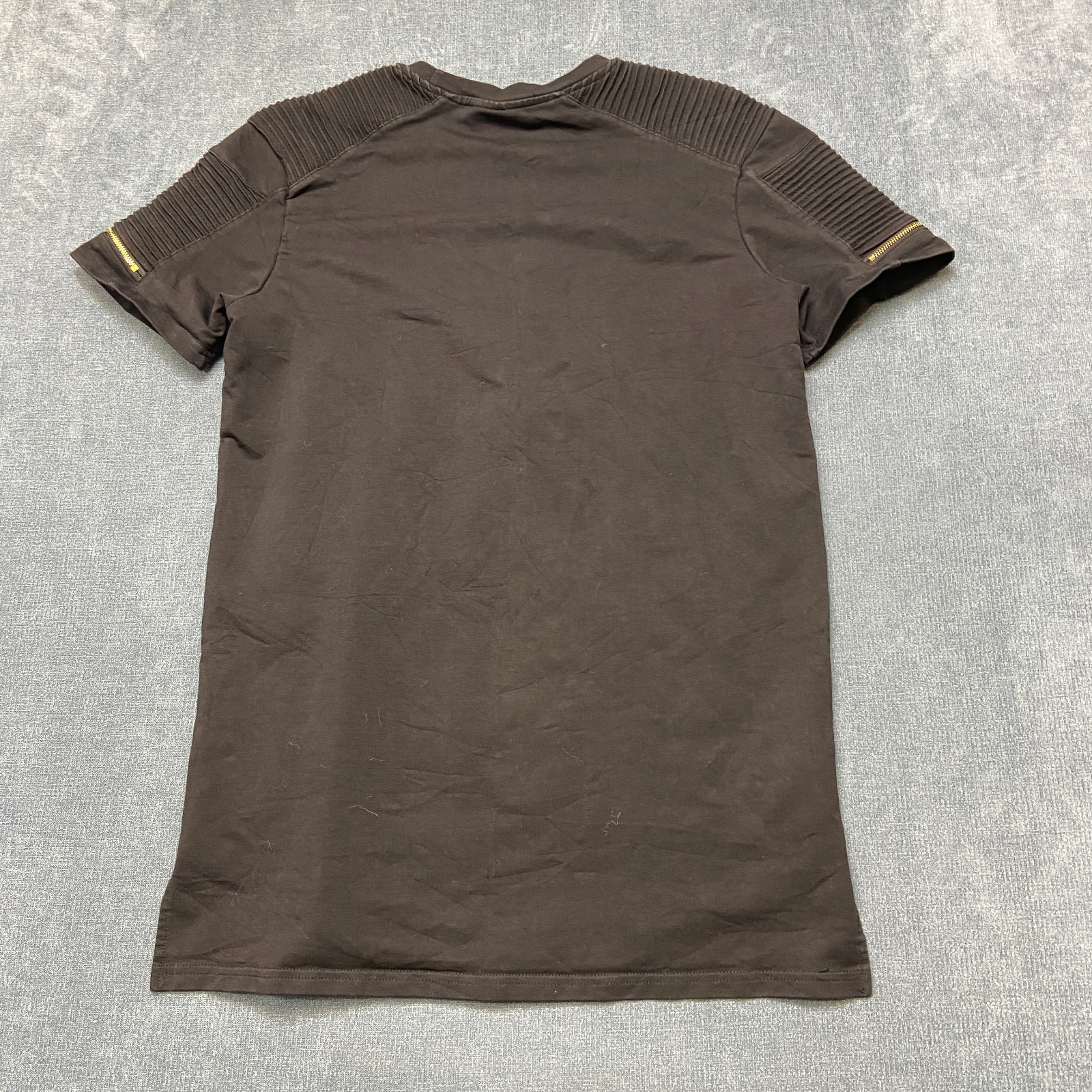 Project X Paris T-Shirt Mens Medium Black Short Sleeve Pleated Shoulder Detail