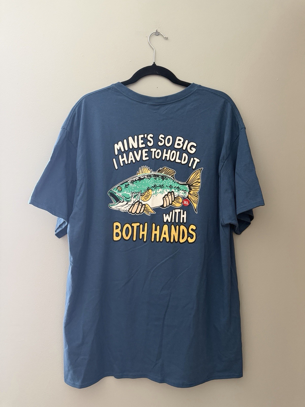 Delta Pro Weight XL Blue Fish Fishing Graphic Print Crew Neck Short Sleeve Tee