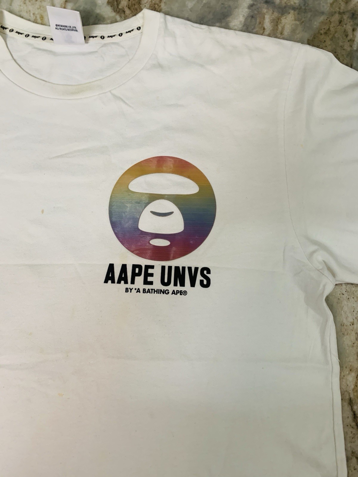 A Bathing Ape T Shirt Mens Large White BAPE Graphic Print Streetwear Designer