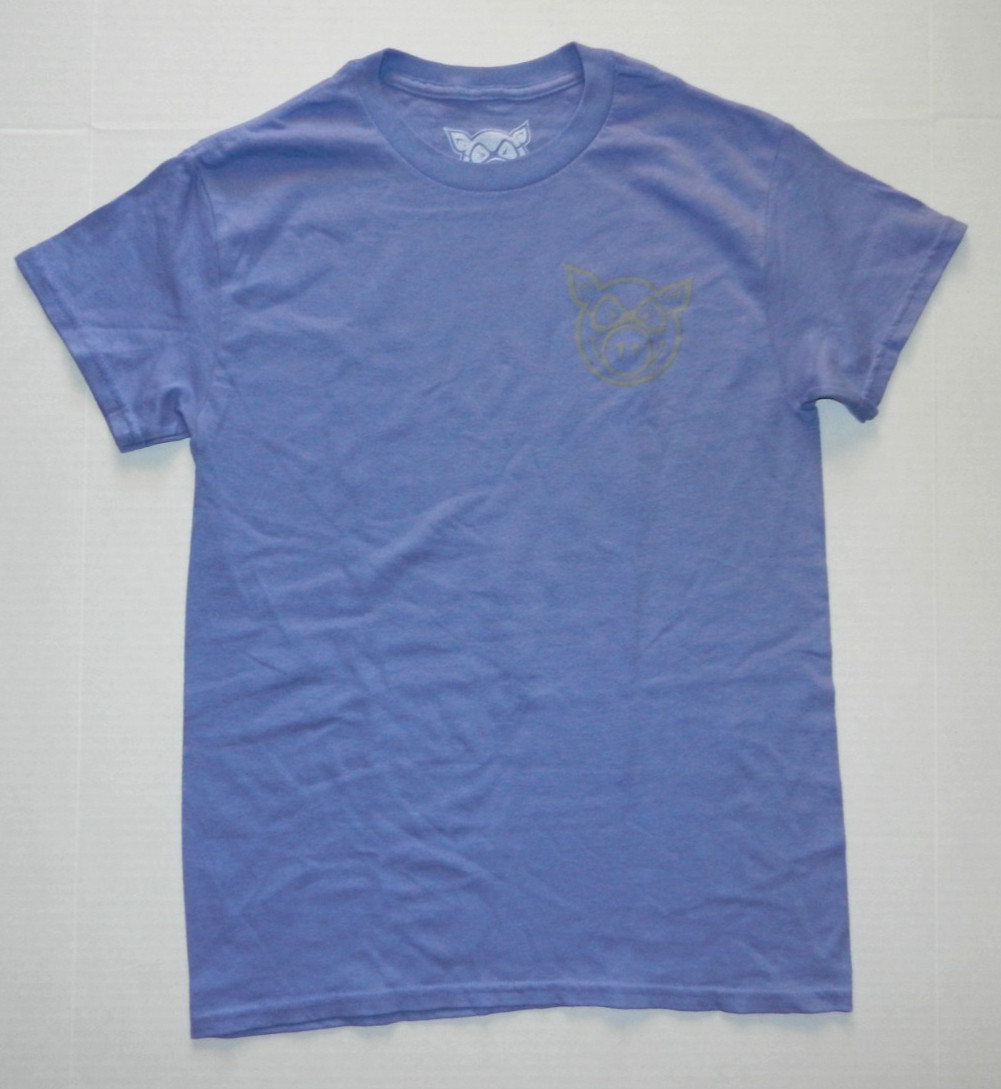 Pig Wheels Front And Back Head T-Shirt – Purple New
