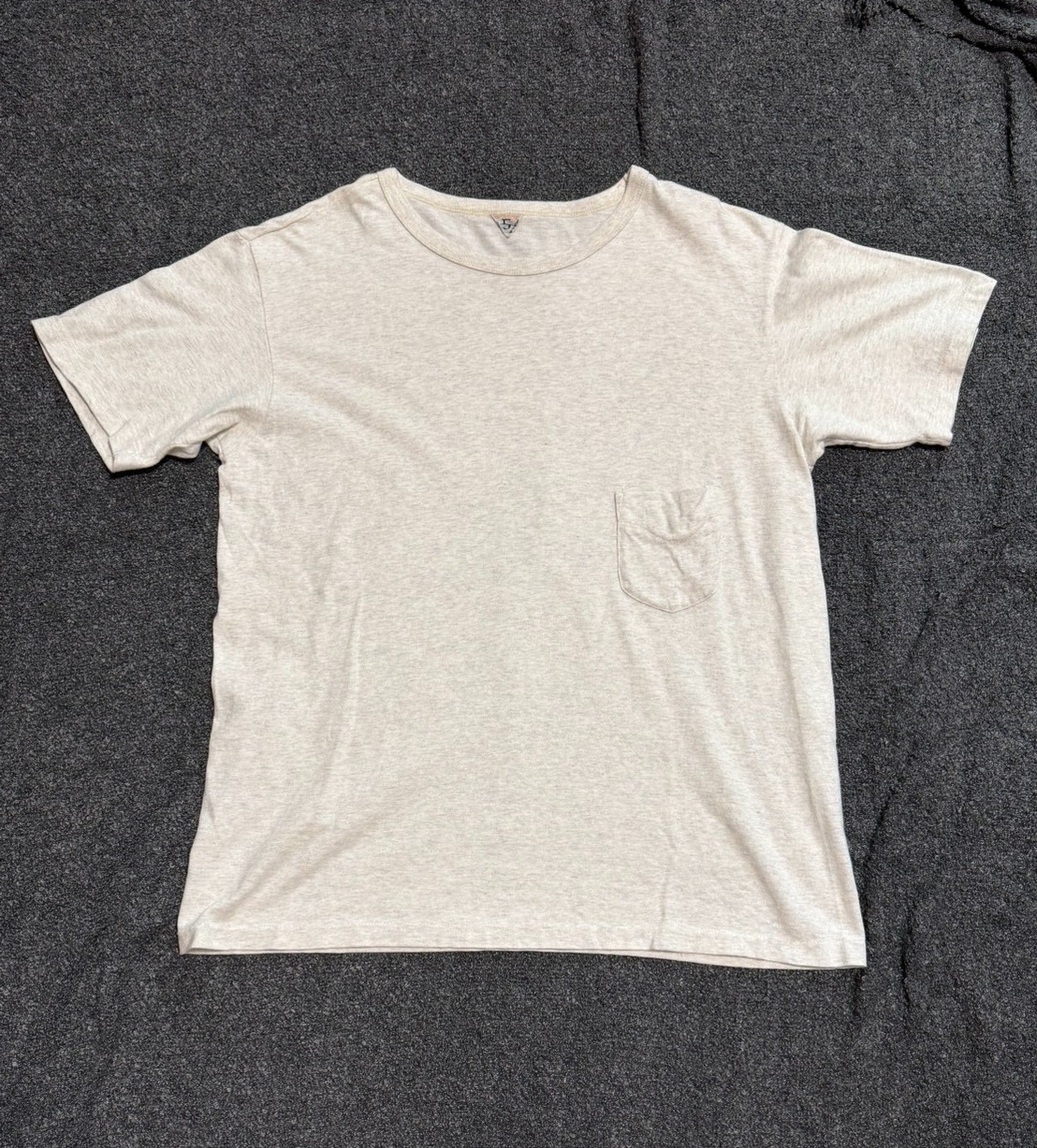 FilMelange Organic Cotton Pocket Tee Gray White Size 5 XL Made in Japan