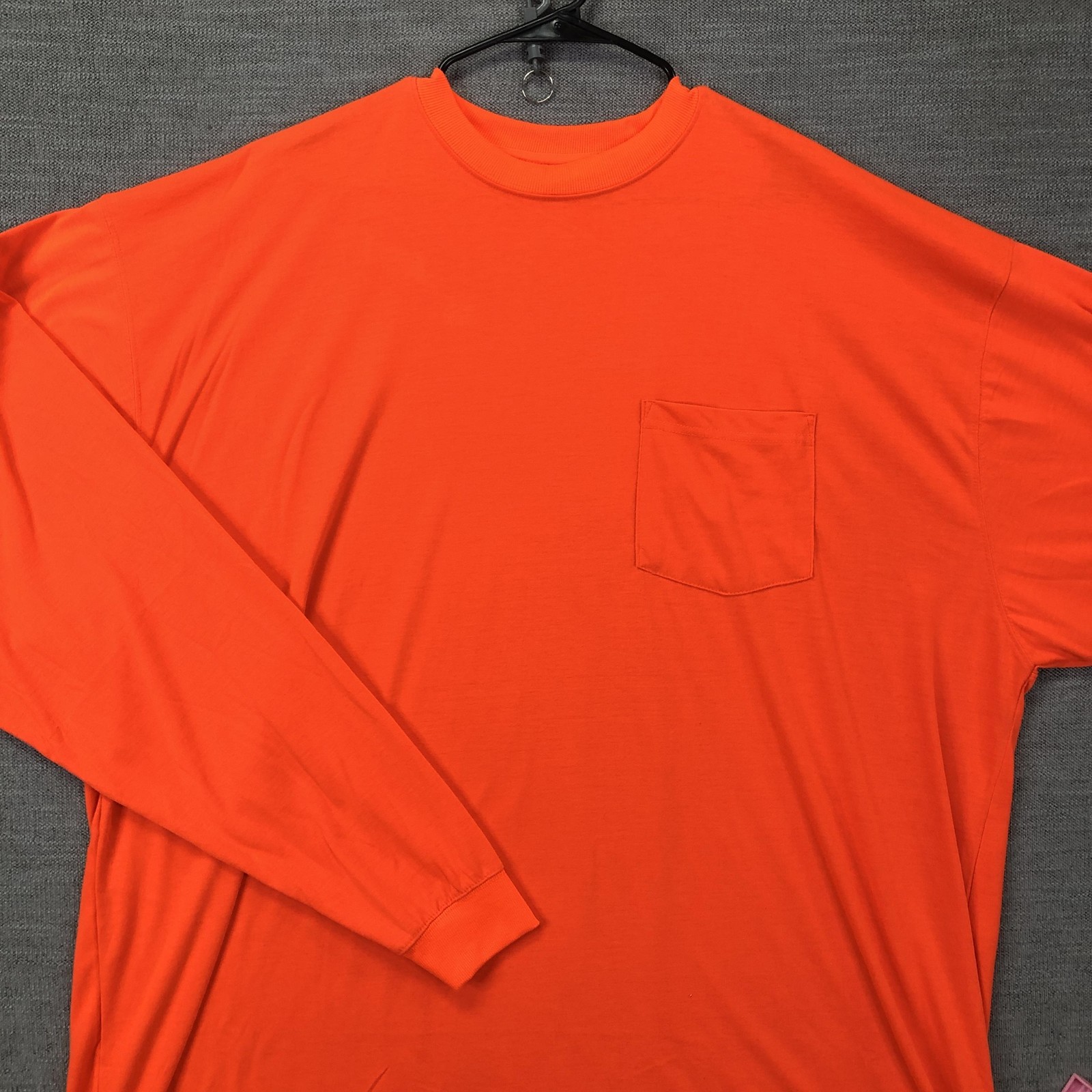 Berne Shirt Mens 4XLT Orange Long Sleeve Polyester Pocket Workwear Safety Tee
