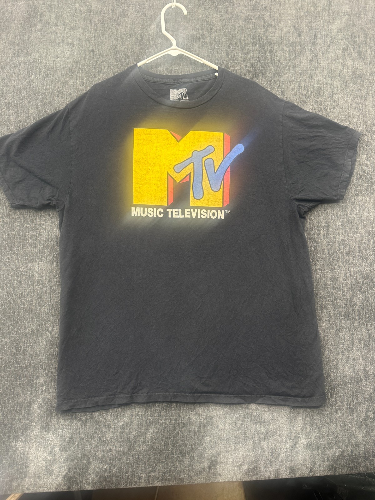 Vintage MTV Music Television T Shirt Mens Large Black Graphic Print Logo Cotton