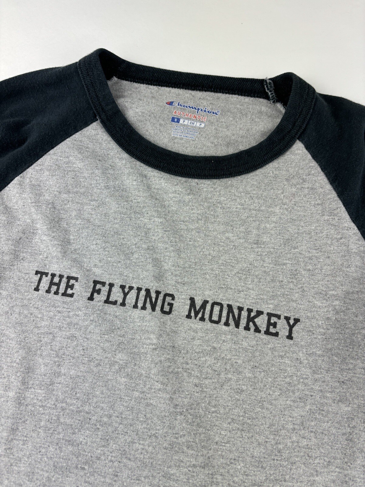 Champion 3/4 Raglan Sleeve Baseball Shirt The Flying Monkey Size Small