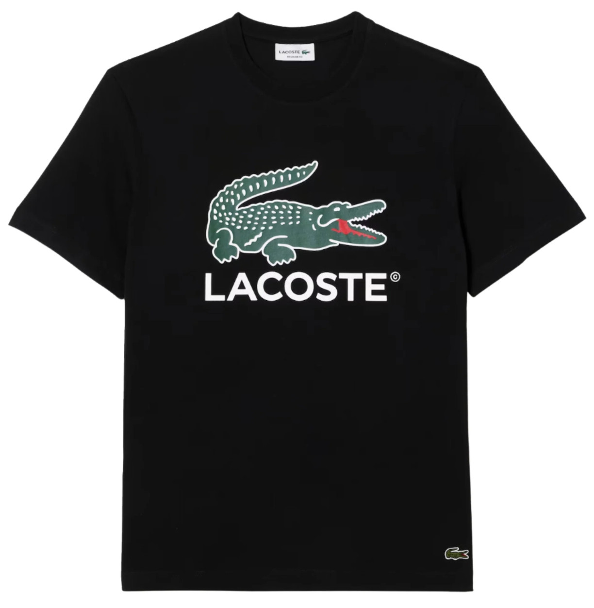 Lacoste Men’s Signature Print Cotton Jersey T-Shirt Black TH1285-51-031