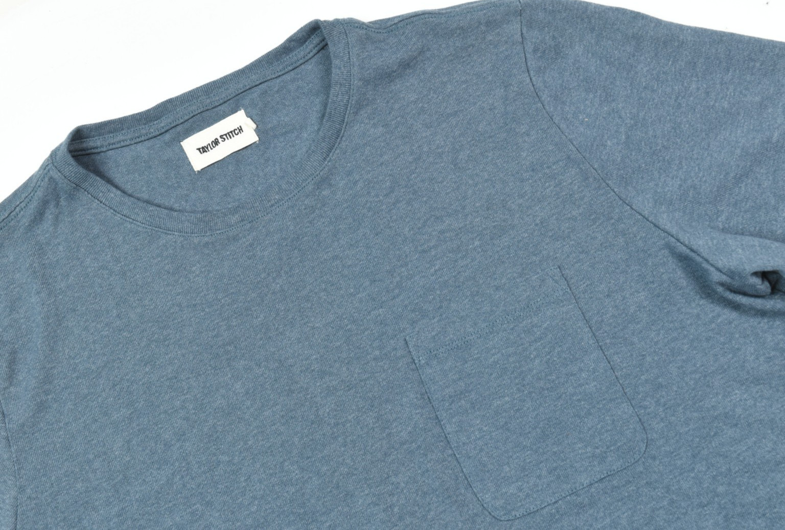Taylor Stitch Essential Pocket Tee Mens 42 Blue Cotton Blend Short Sleeve Crew